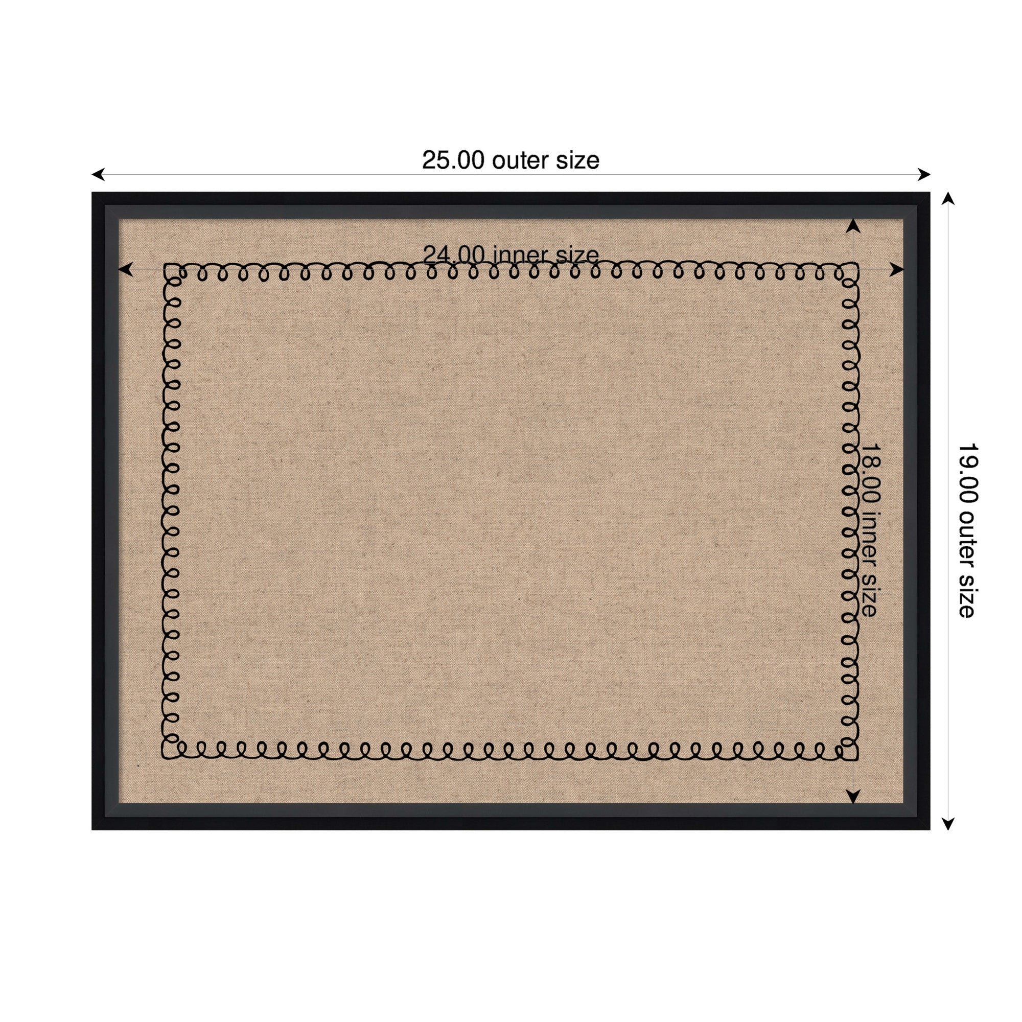 Pinboard Lucie Black 25x19 2