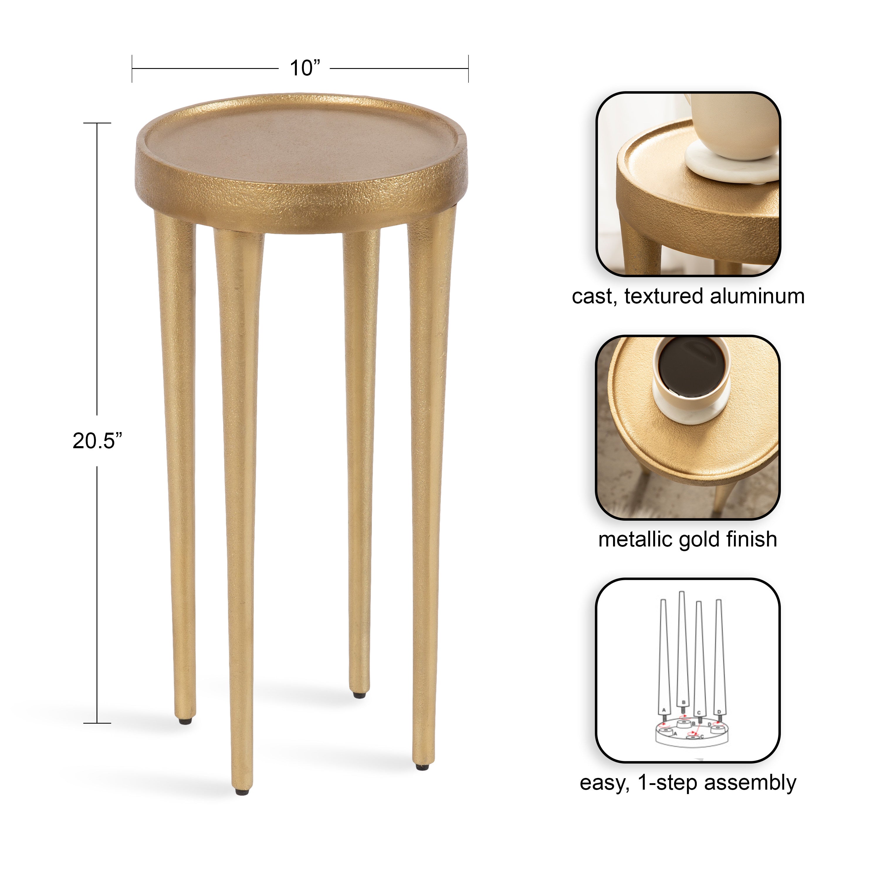 Rava Metal Table and Plant Stand