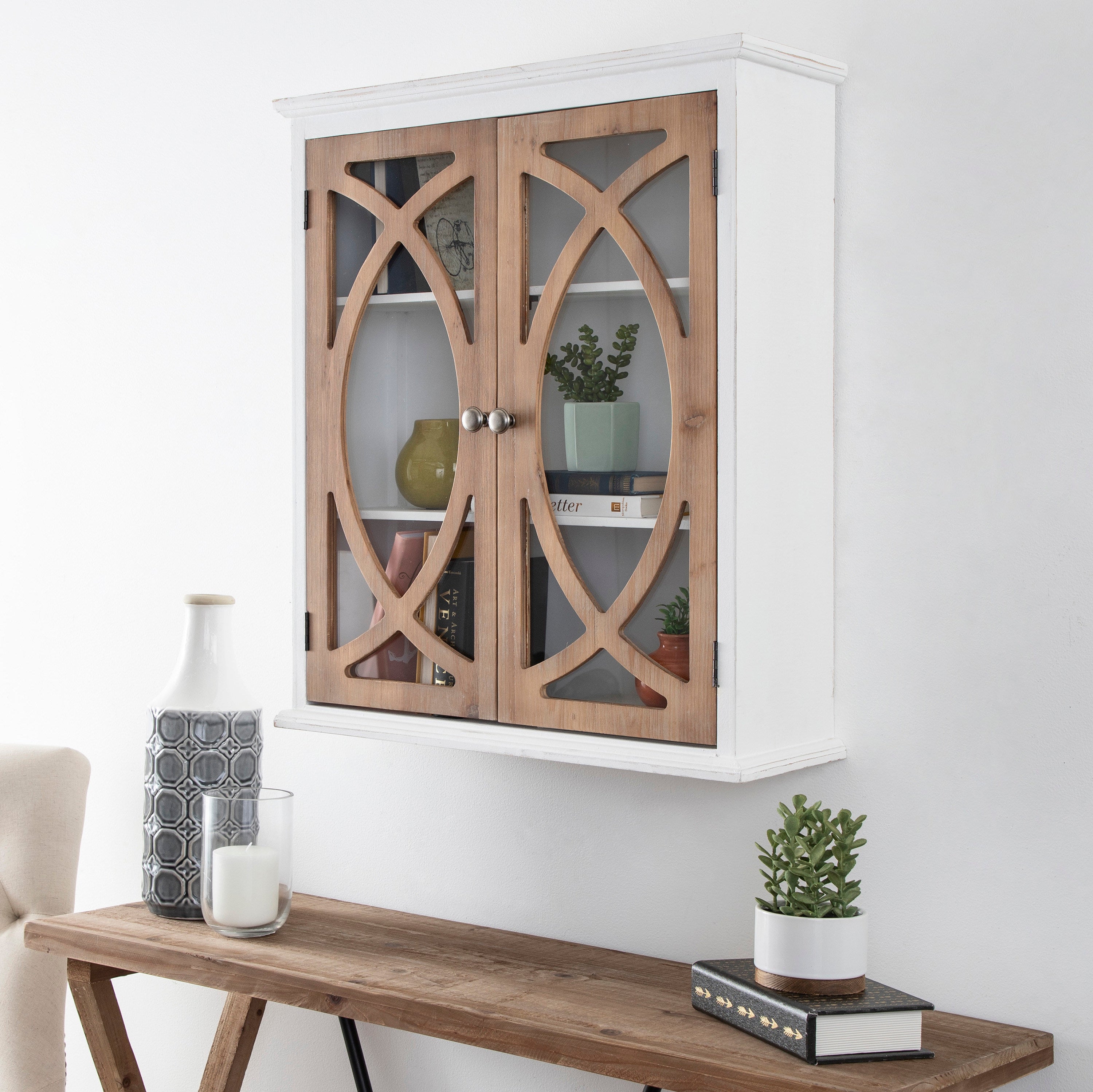 Cabinet 24x8x28 White Brown 8