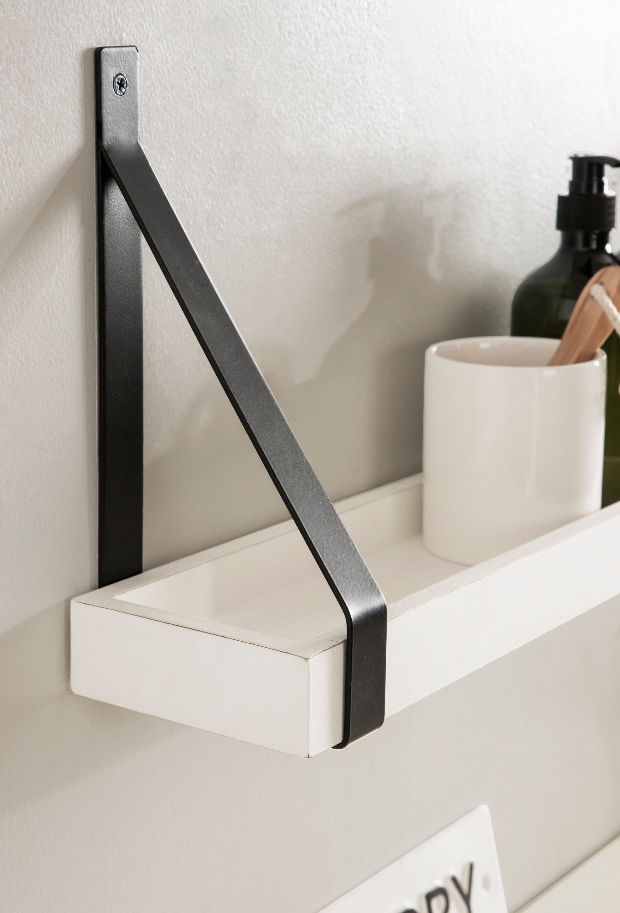 Floating Shelf White Black 2 Piece 8