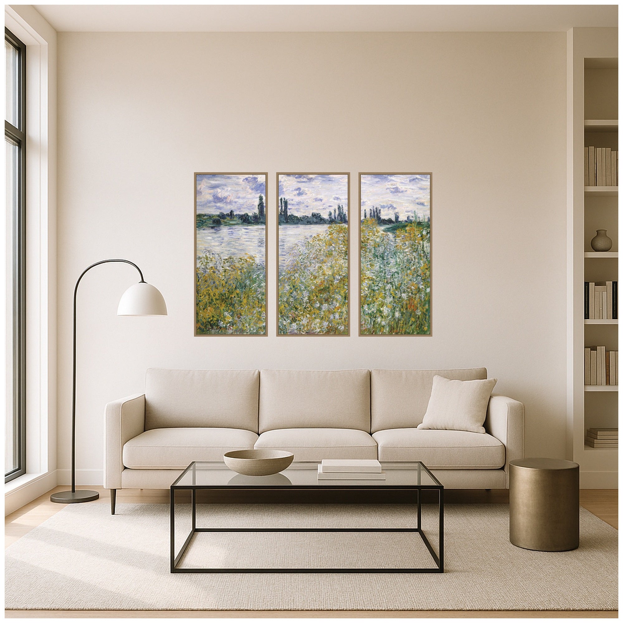 Art Set 3 Piece Set 18x40 Sylvie Dark Gold 7