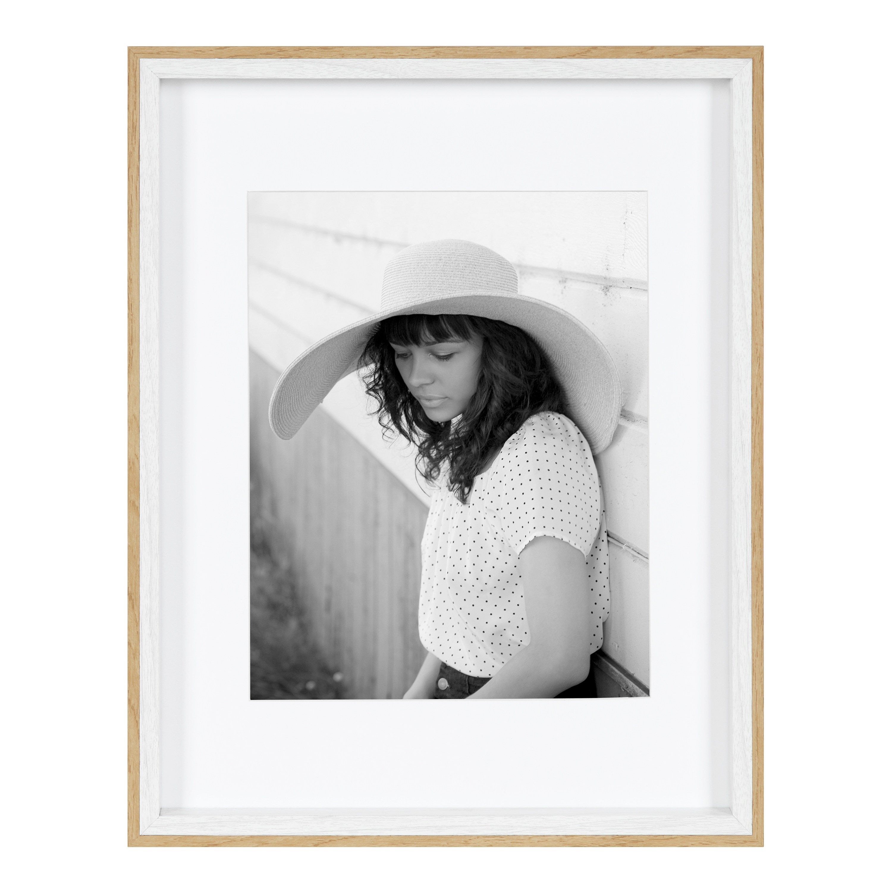 Wall Frame 11x14 matted to 8x10 White Natural 3