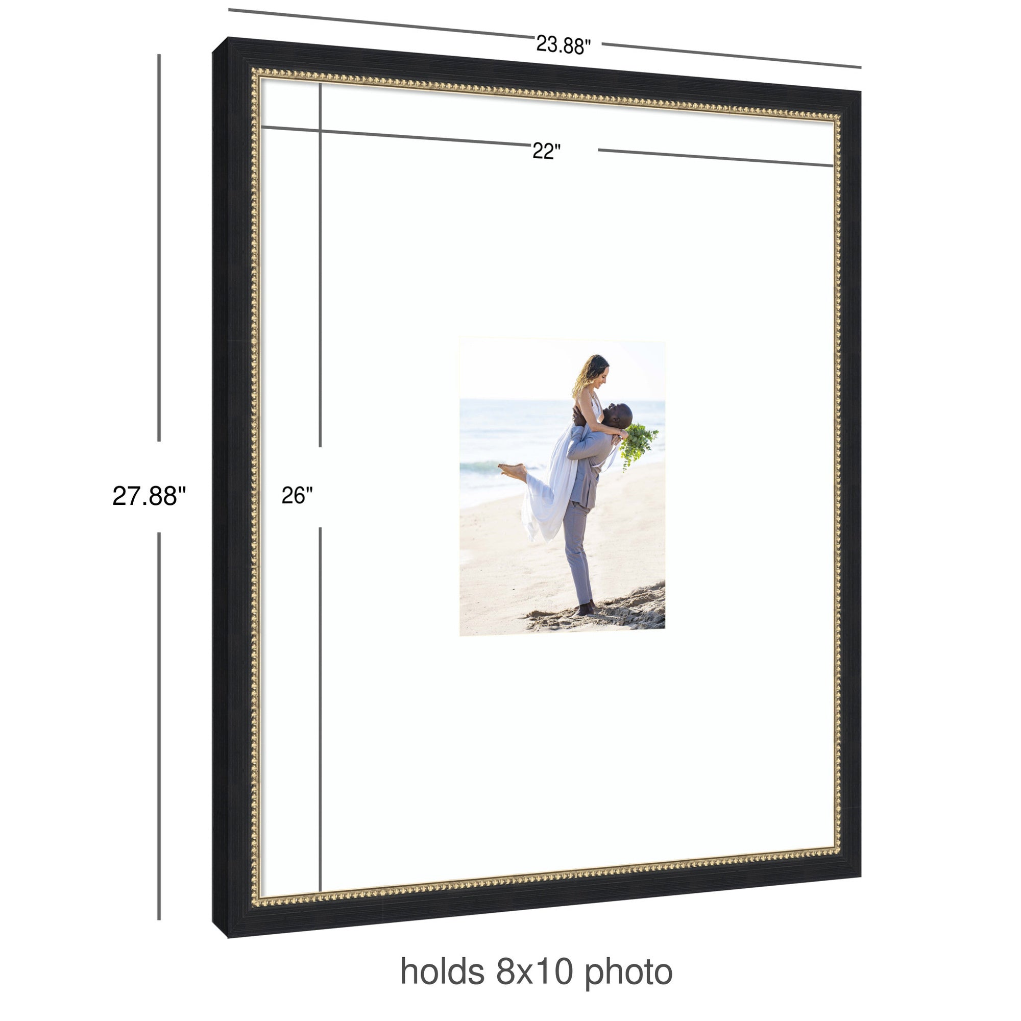 Wall Frame Belmont Black 22x26 matted to 8x10 2
