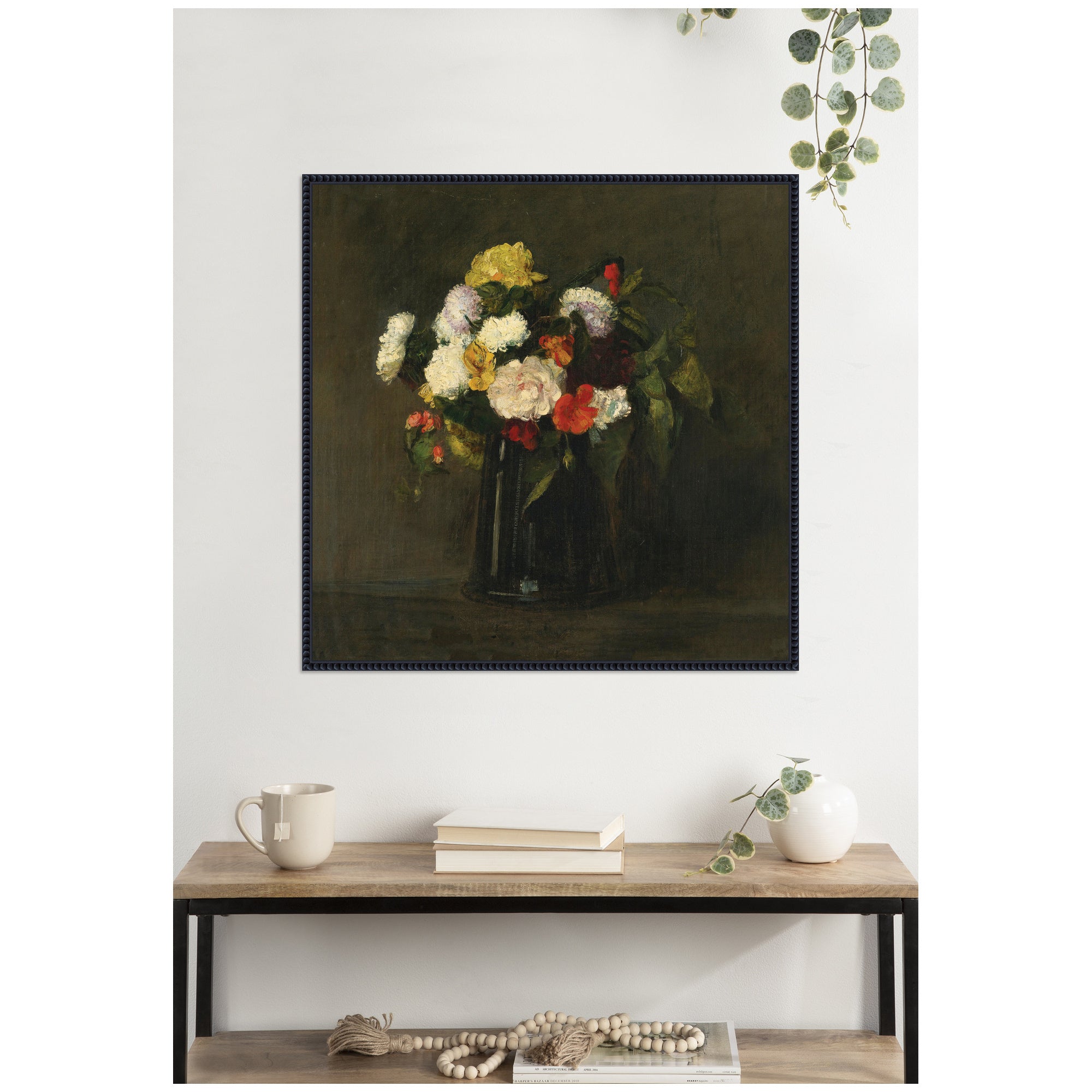 Framed Canvas 30x30 Sylvie Beaded Black 5