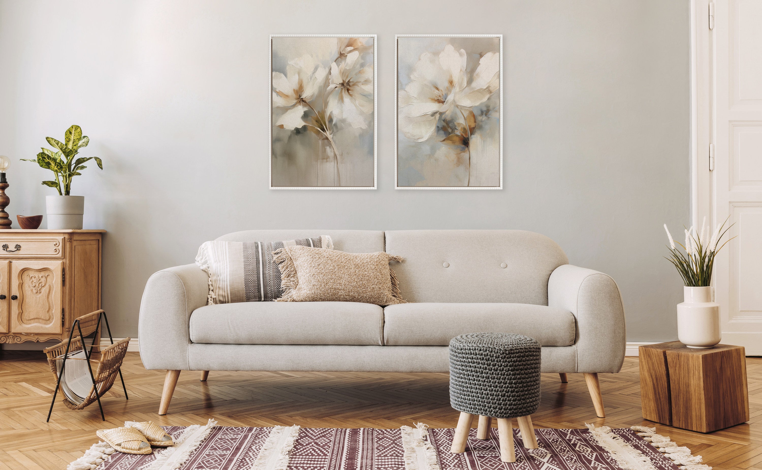 Art Set 2 Piece Set 23x33 Sylvie Beaded White 5