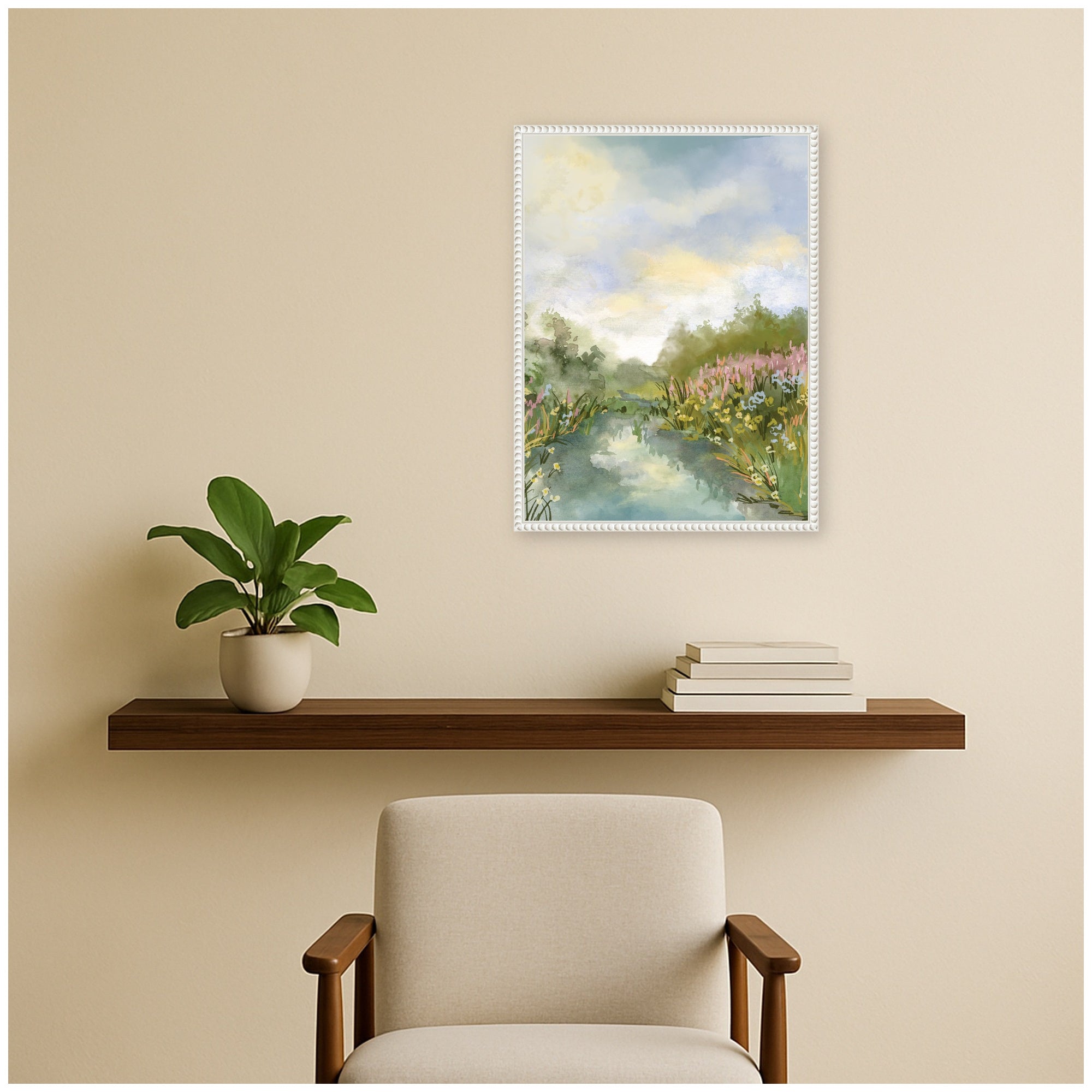 Framed Canvas 18x24 Sylvie Beaded White 6
