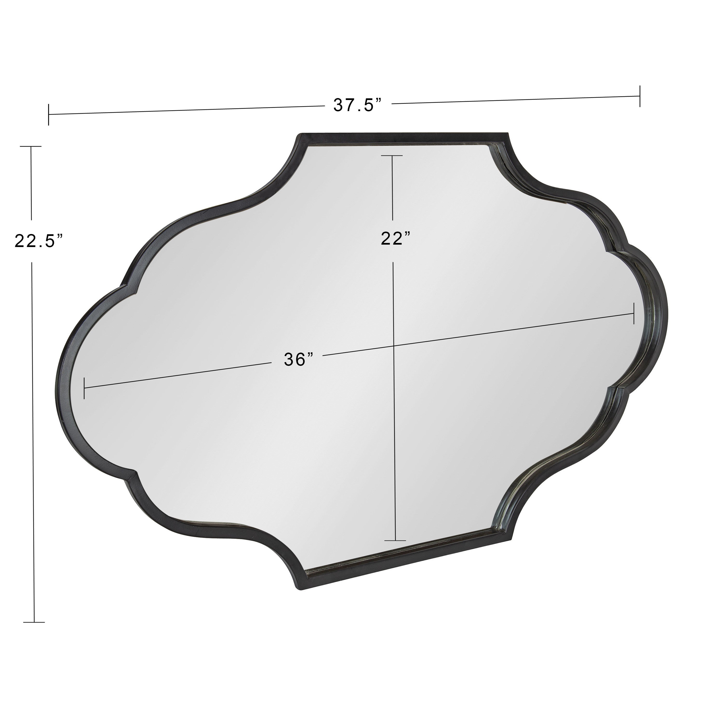 Scallop Mirror Black 23x37 5