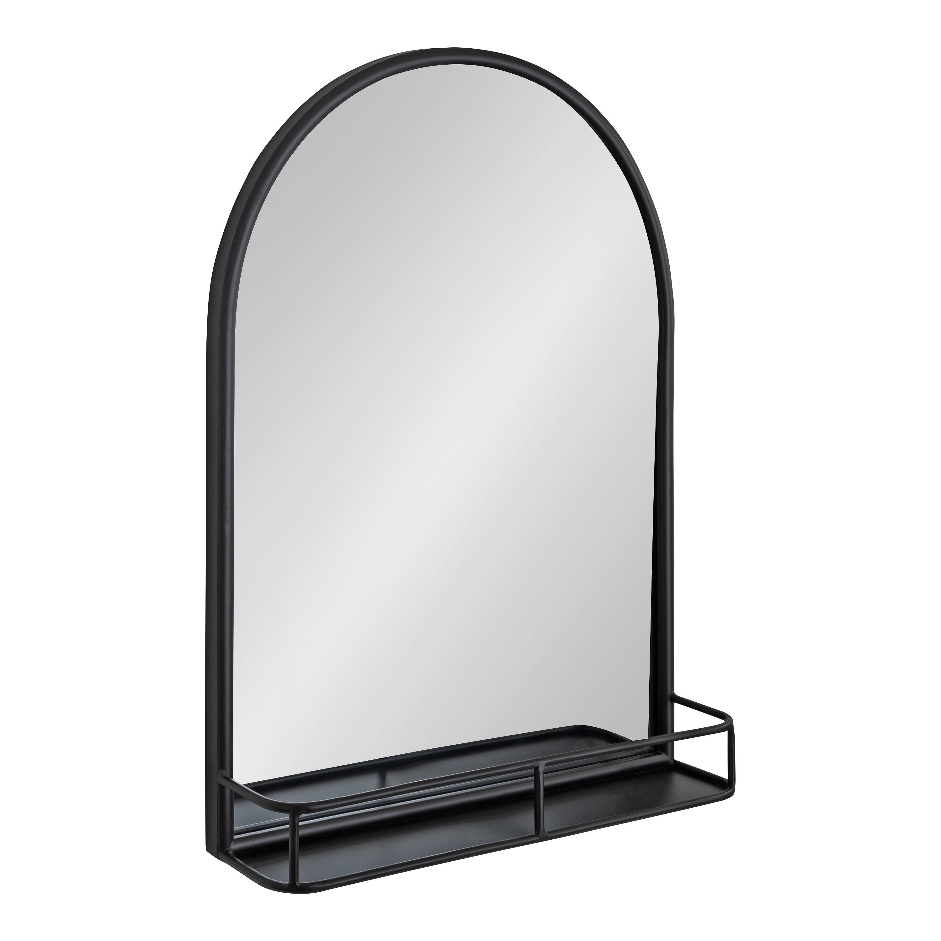 Estero Metal Framed Arch Wall Mirror with Shelf