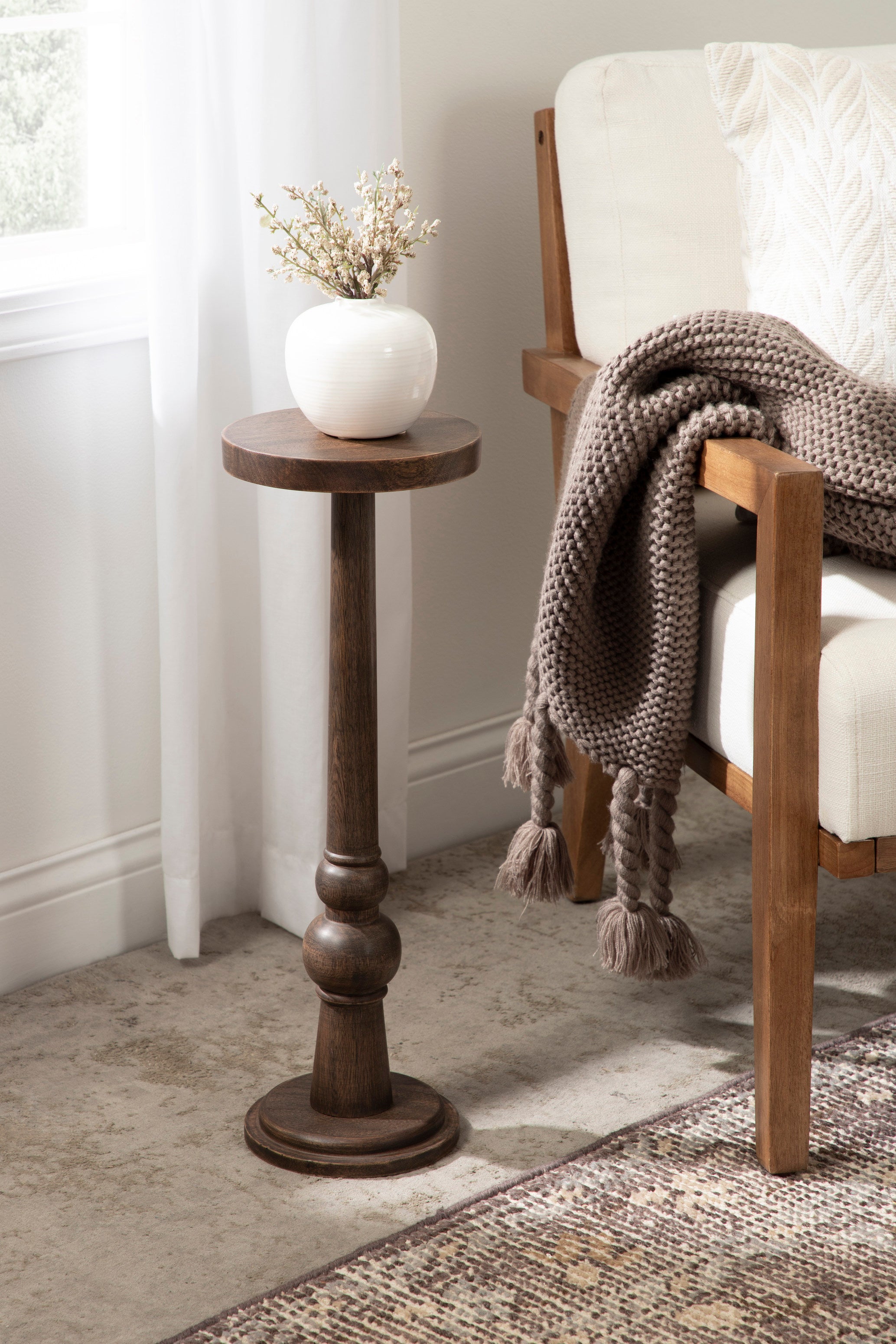 Side Table Brown 8x8x23 6