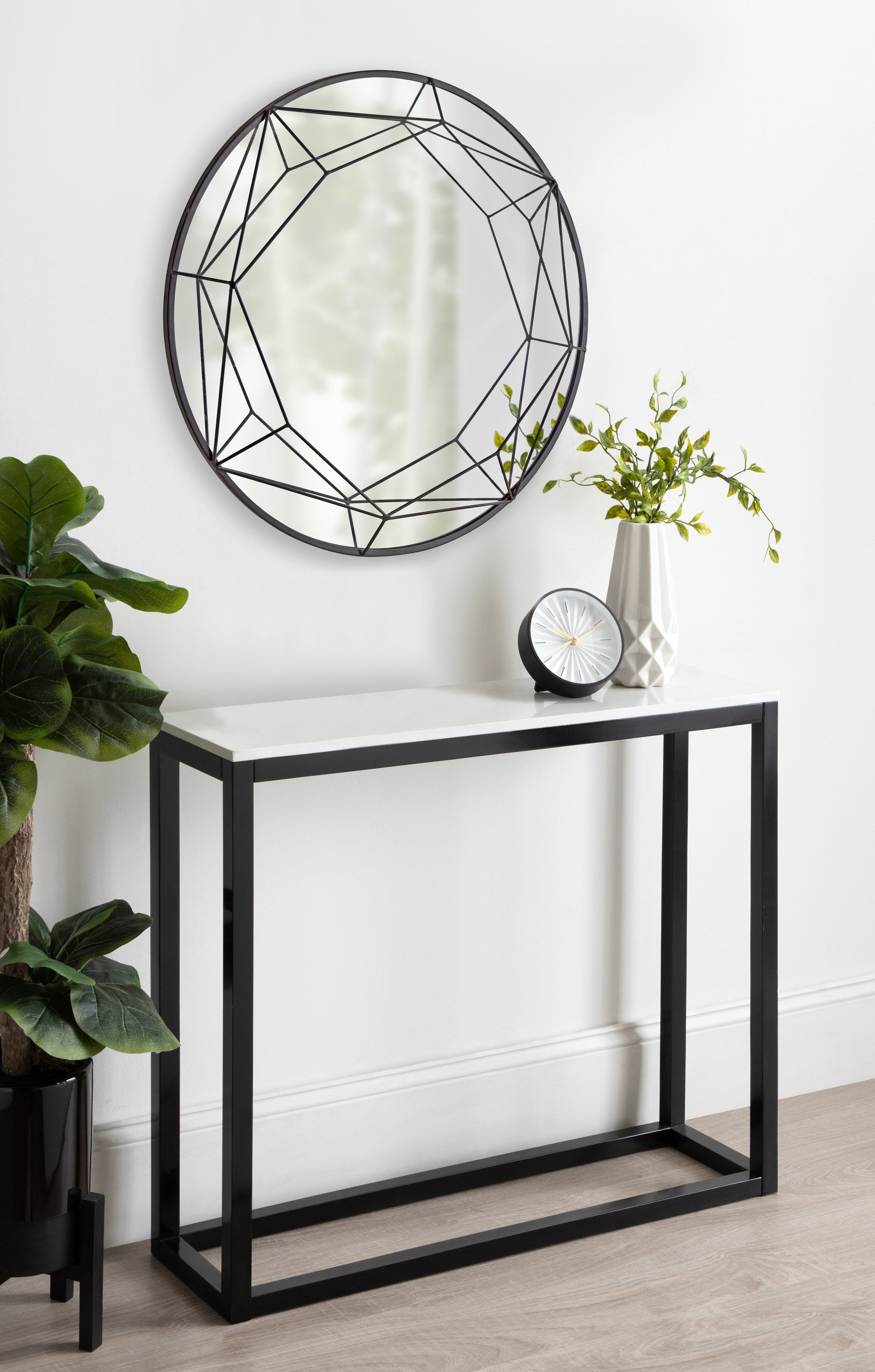 Decorative Mirror Black 30" Diameter 7
