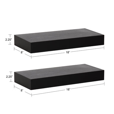 Floating Shelf 2 Piece 18 Inch Black 2