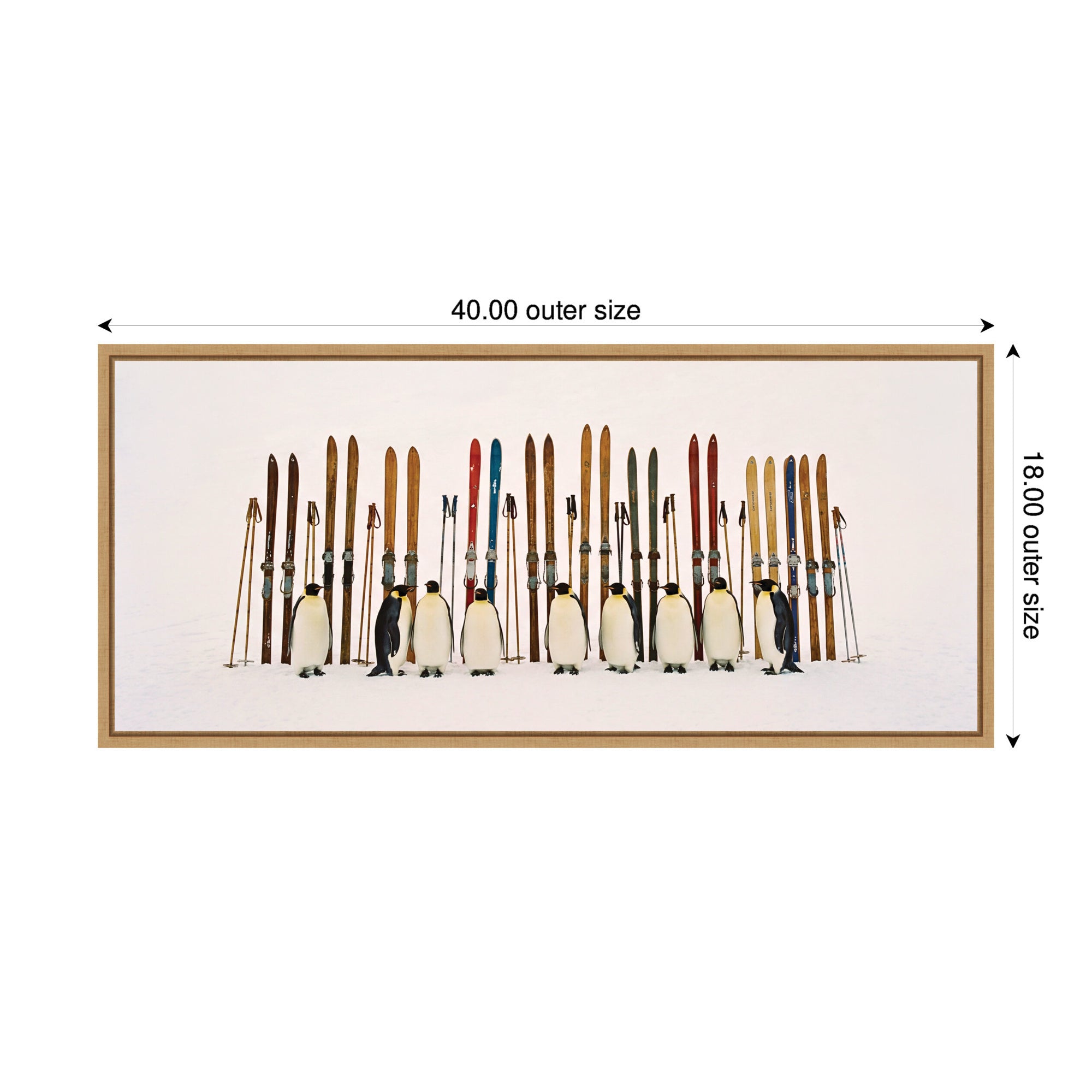Framed Canvas Sylvie Natural 40x18 2
