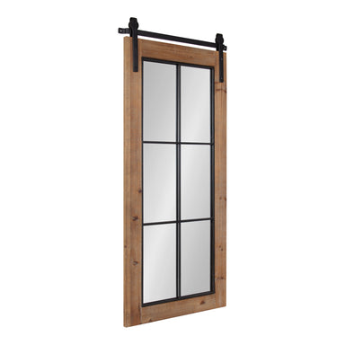 Windowpane Mirror Rustic Brown 18x43 1