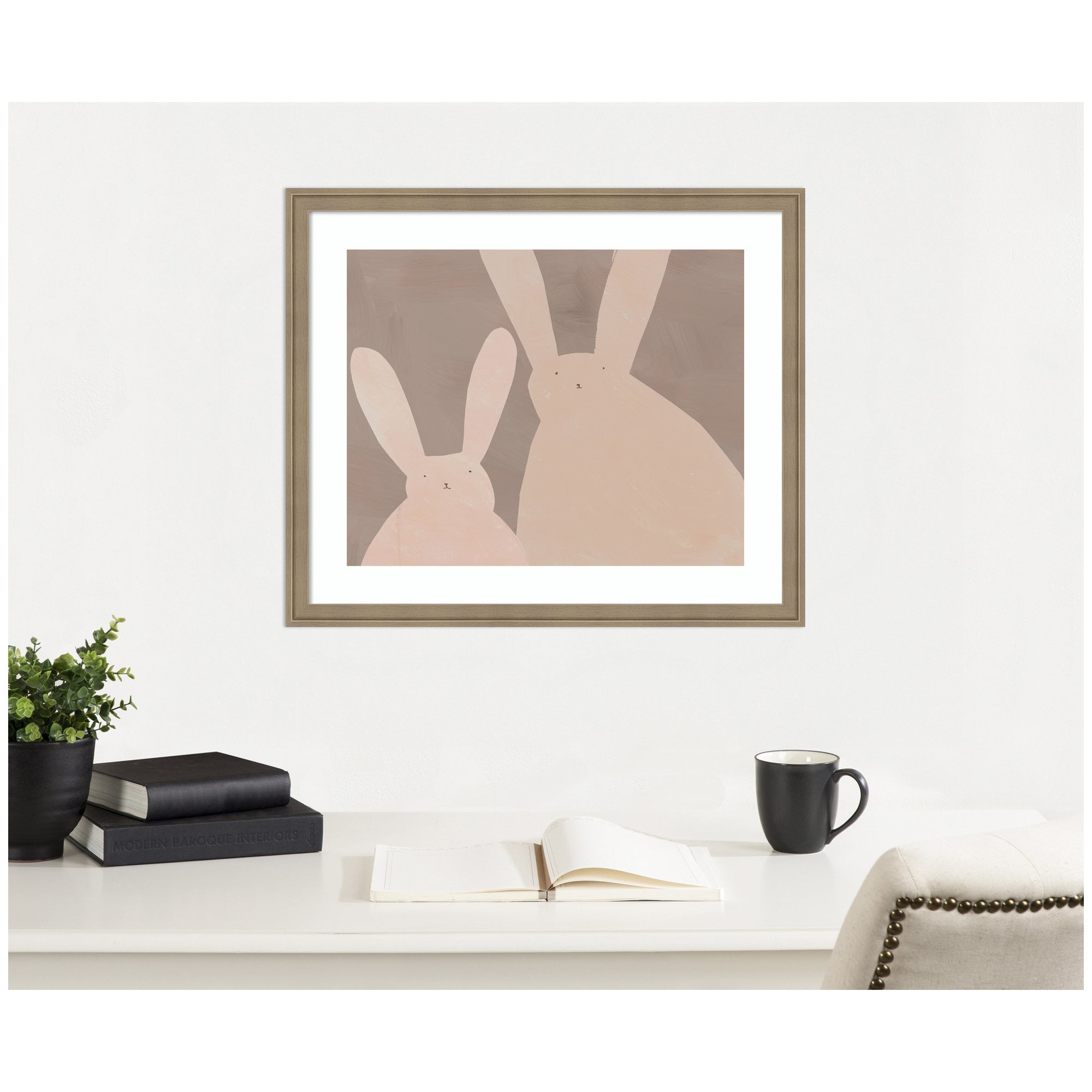 Bunny Mama and Baby II by Alicia Abla Framed Wall Art Print