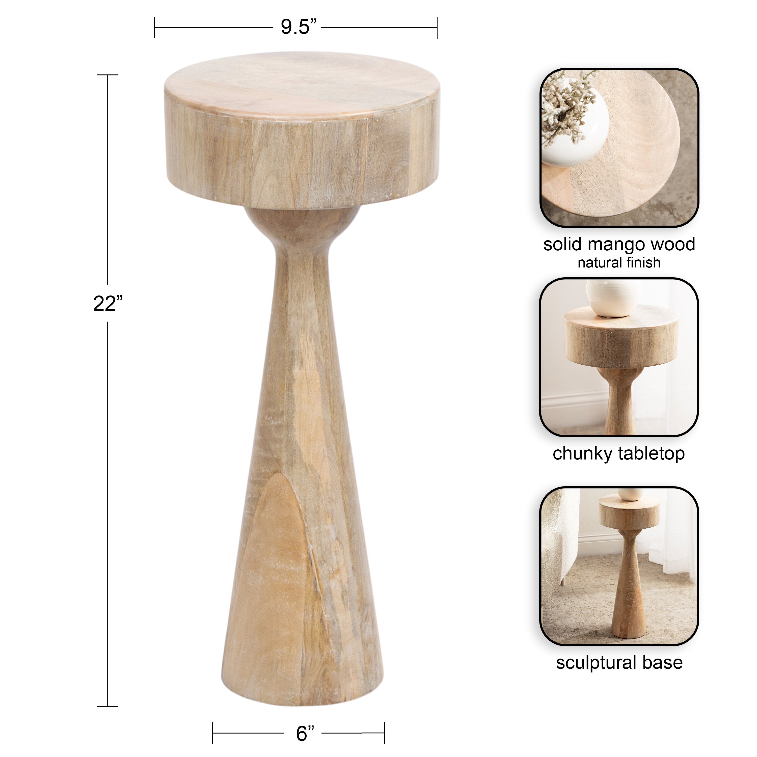 Drink Table Natural Beige 10x10x22 2