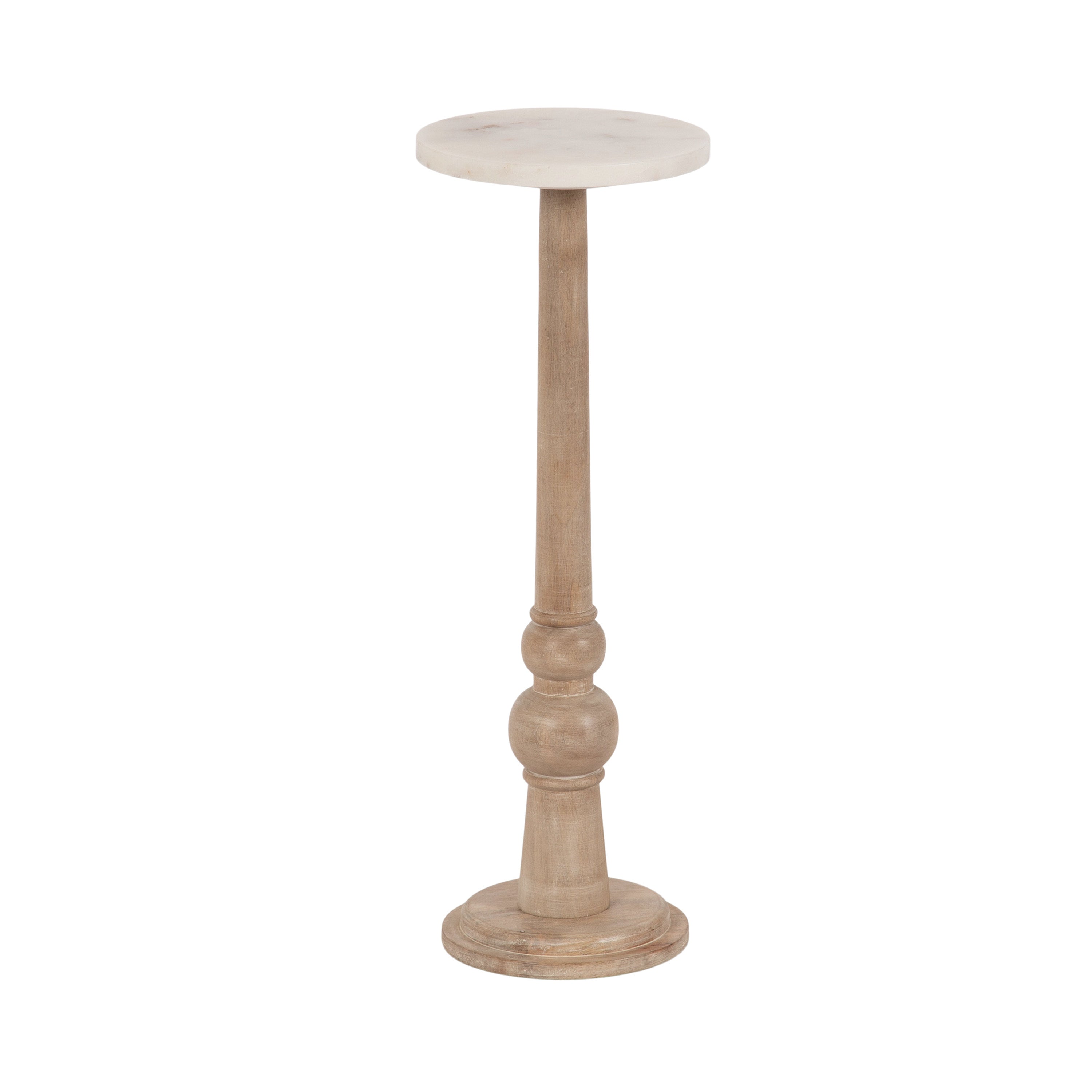 Side Table White Natural Beige 8x8x23 1