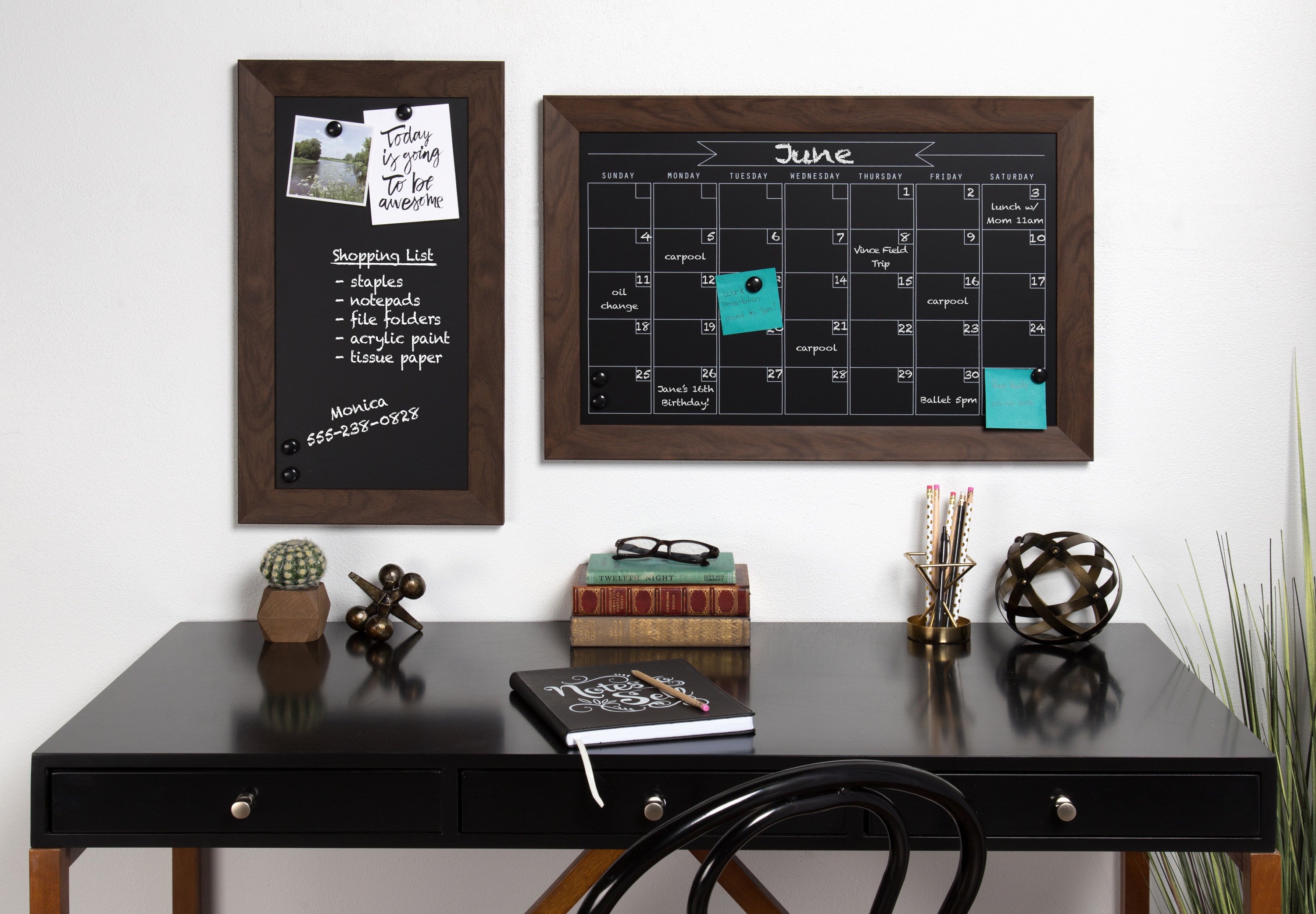 Monthly Calendars Walnut Brown 18x27 5