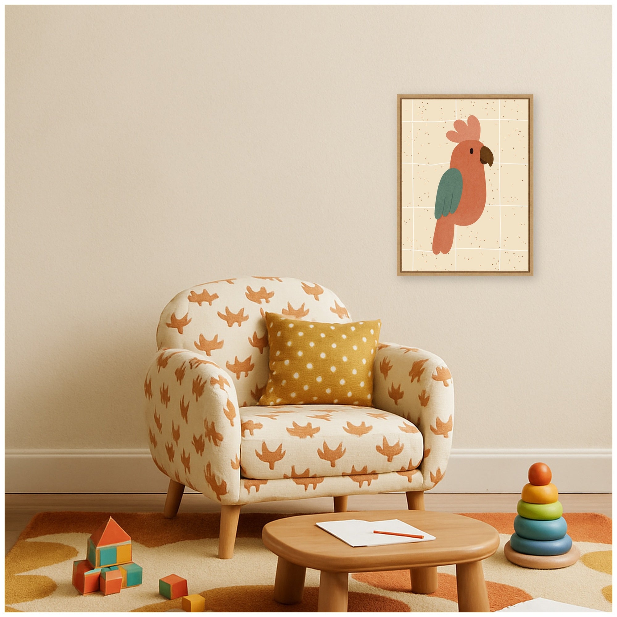 Parrot by Laura Moss Framed Canvas Wall Art Print