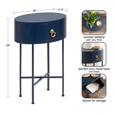 Side Table Navy Blue 16x12x24 2