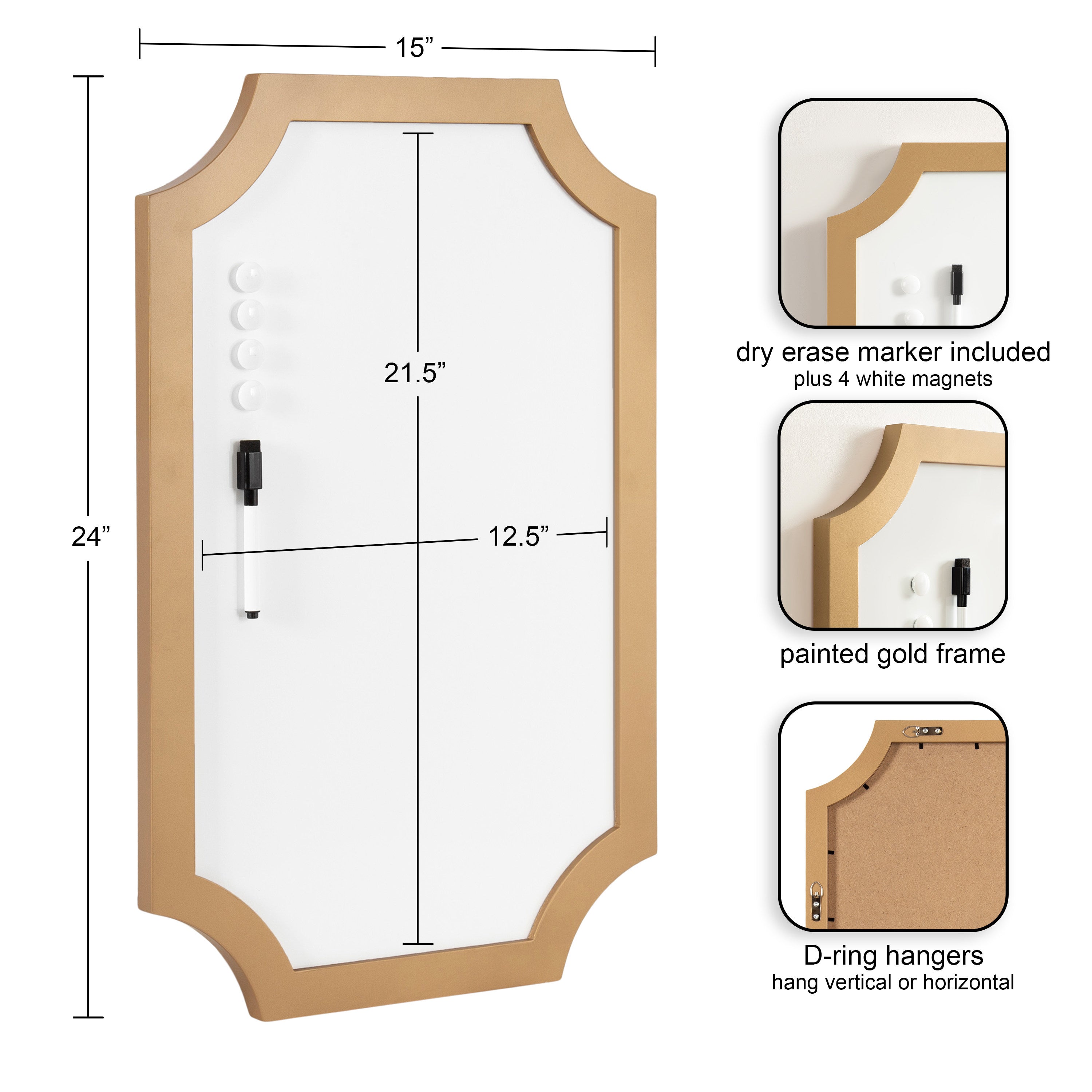 Dry Erase Board Gold 15x24 2
