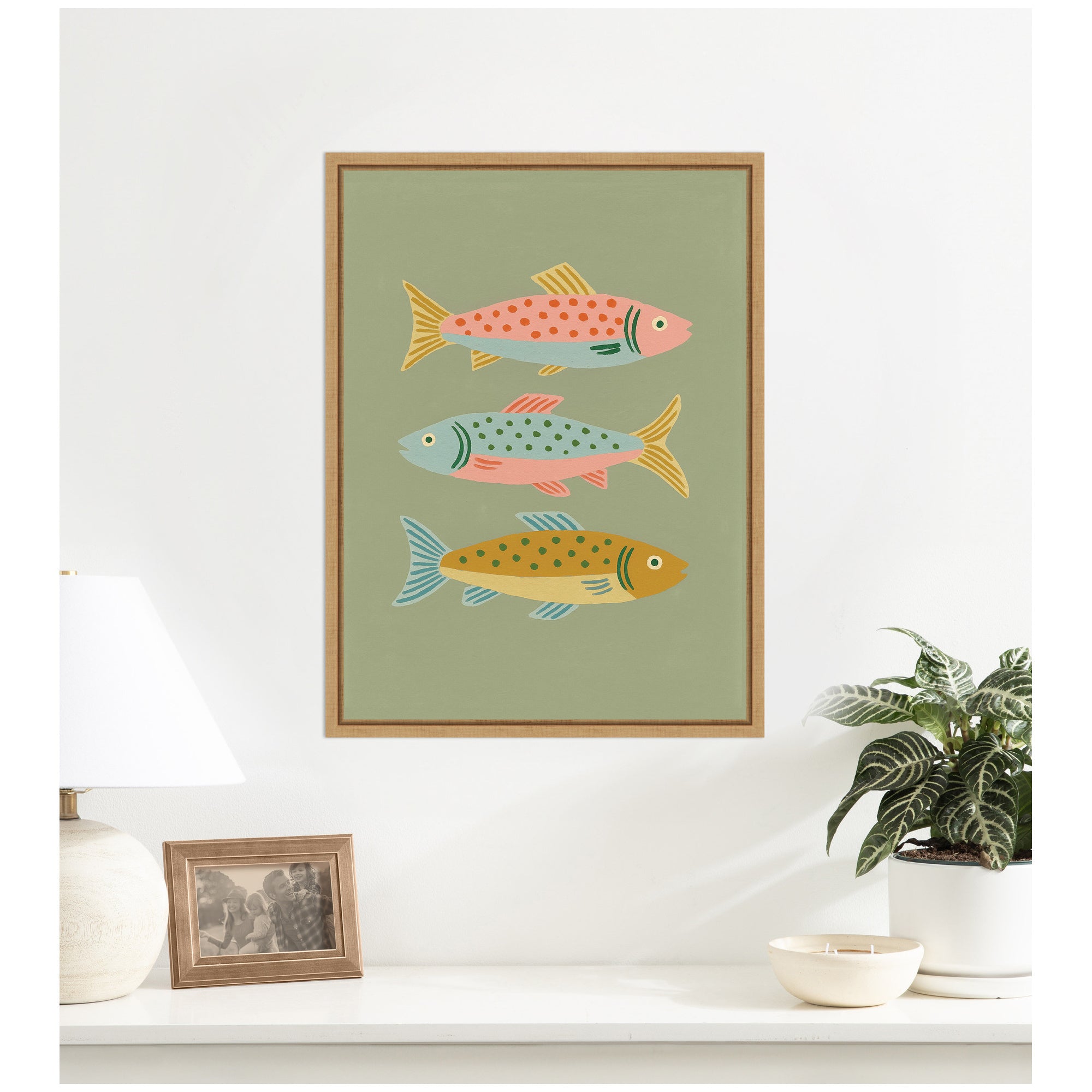 Fishes by Laura Moss Framed Canvas Wall Art Print