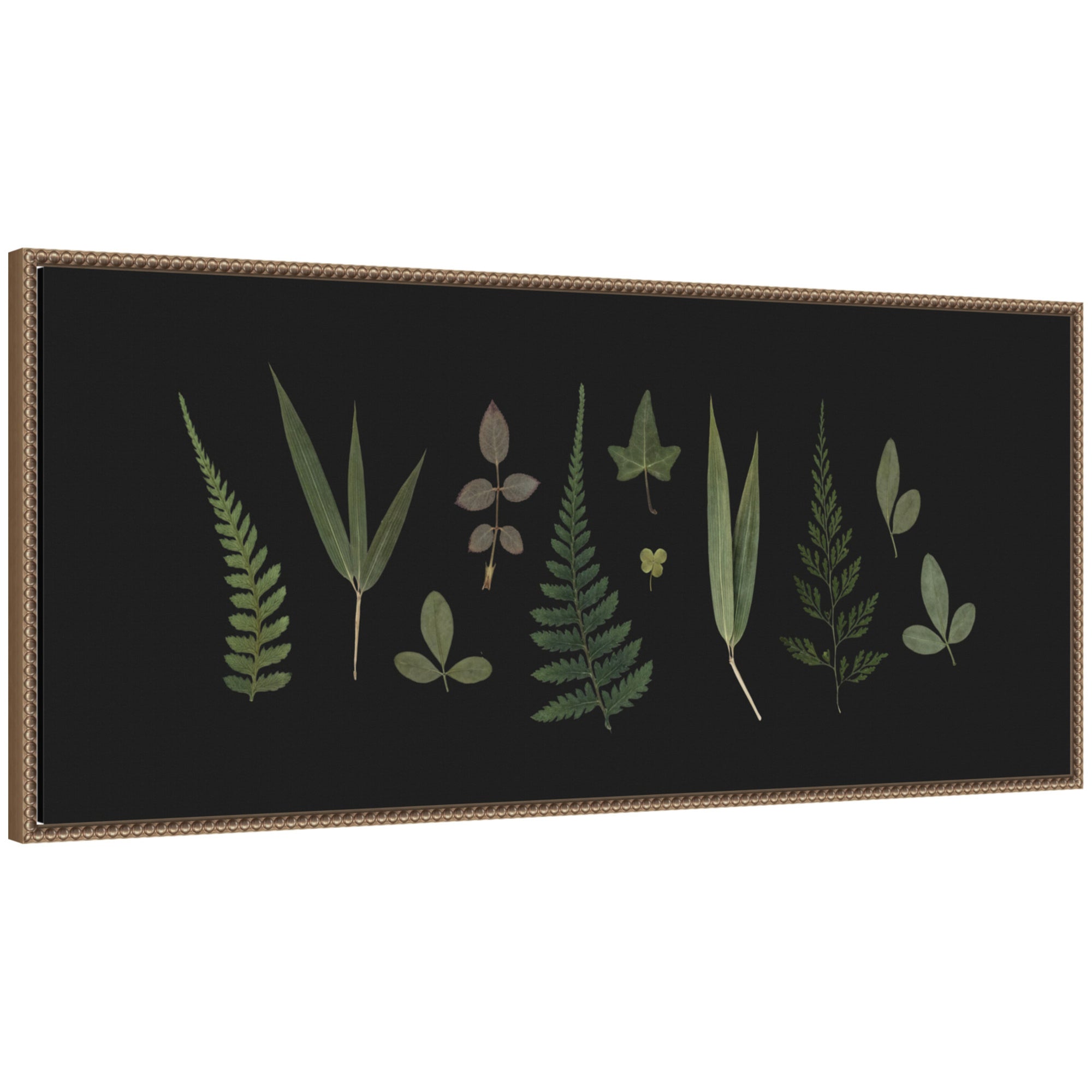 Framed Canvas 40x18 Sylvie Beaded Dark Gold 1