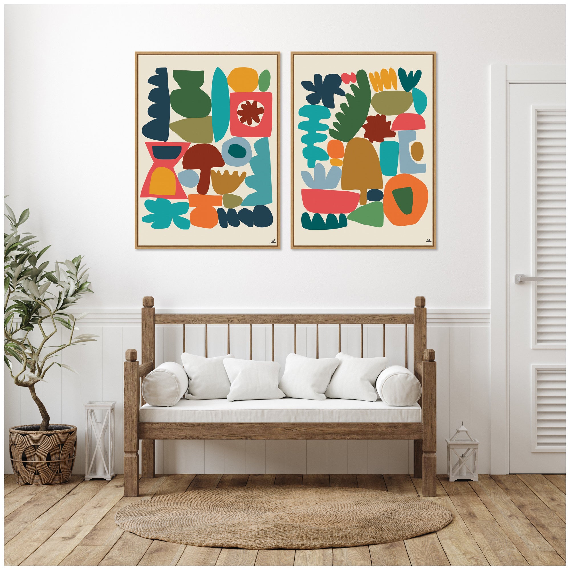 Garden Songs PT 1 & 2 2 Piece Framed Canvas Wall Art Set by Kelly Knaga