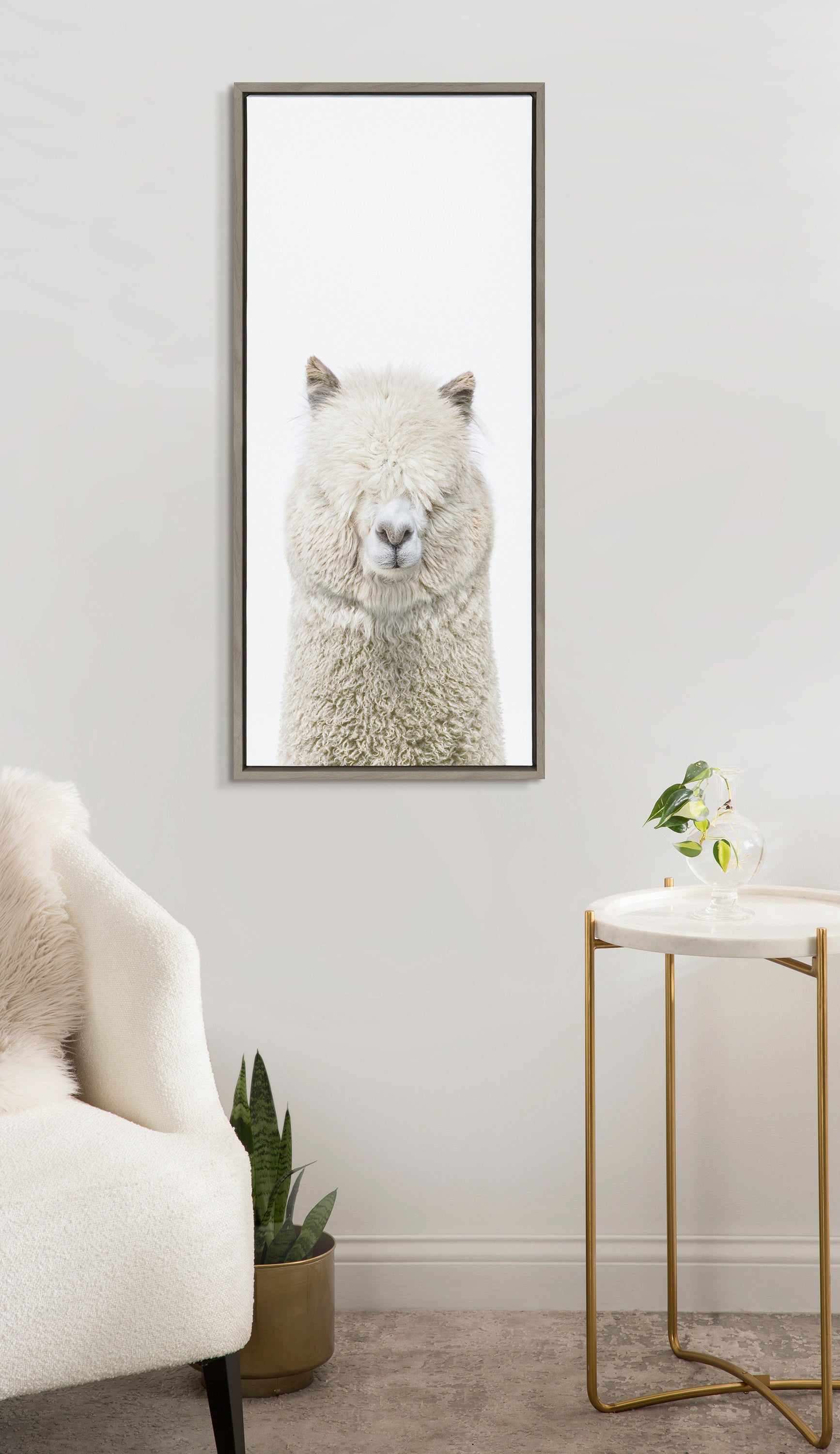 Framed Canvas Sylvie Graywash 18x40 8