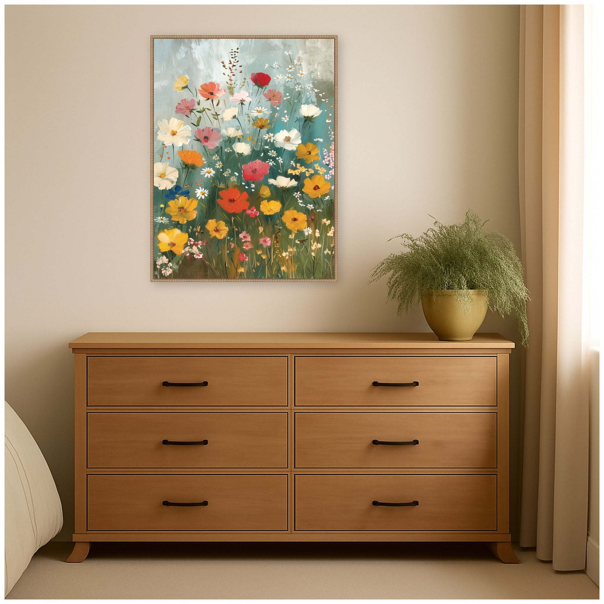 Framed Canvas 32x42 Sylvie Beaded Rustic Natural 6