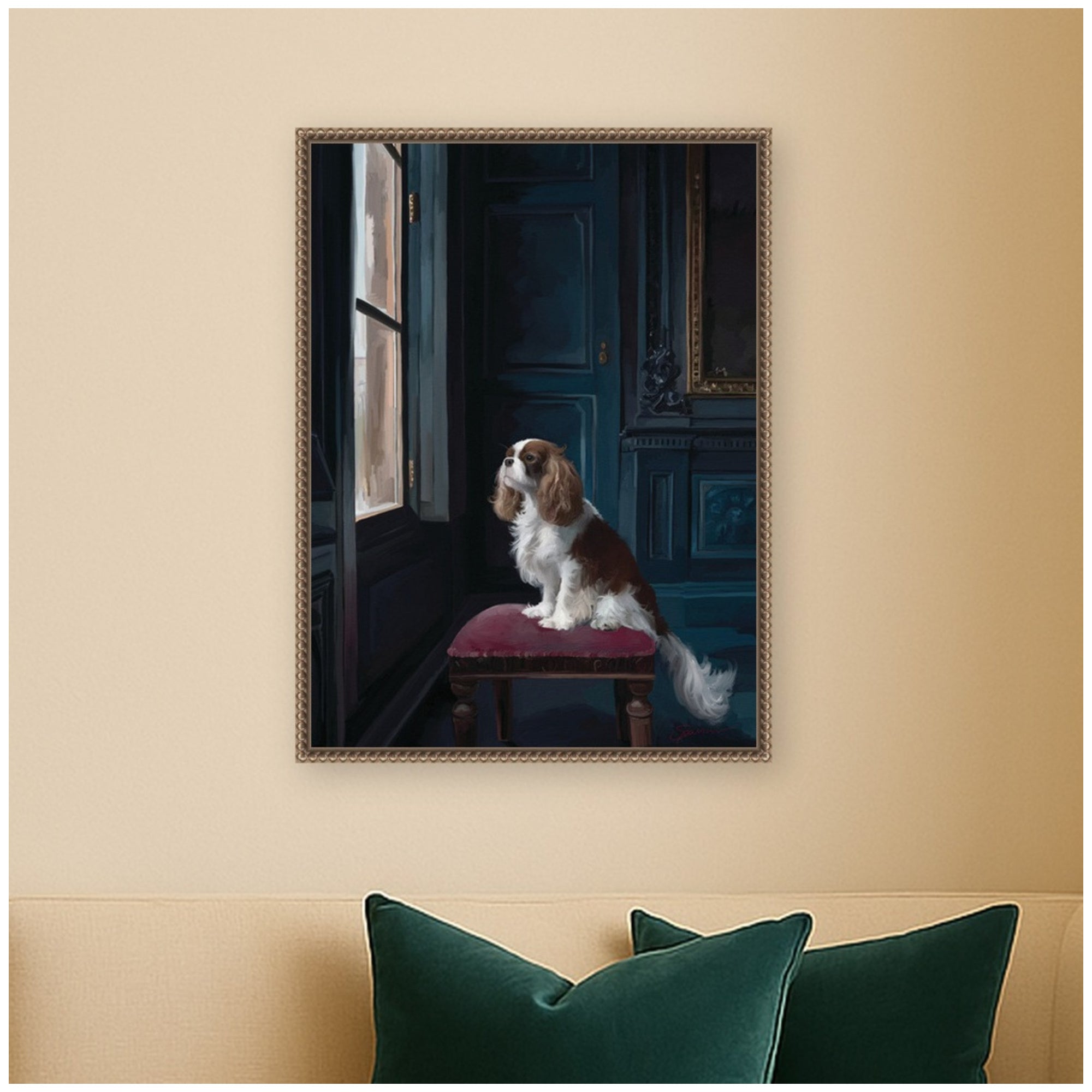 Framed Canvas 18x24 Sylvie Beaded Dark Gold 7