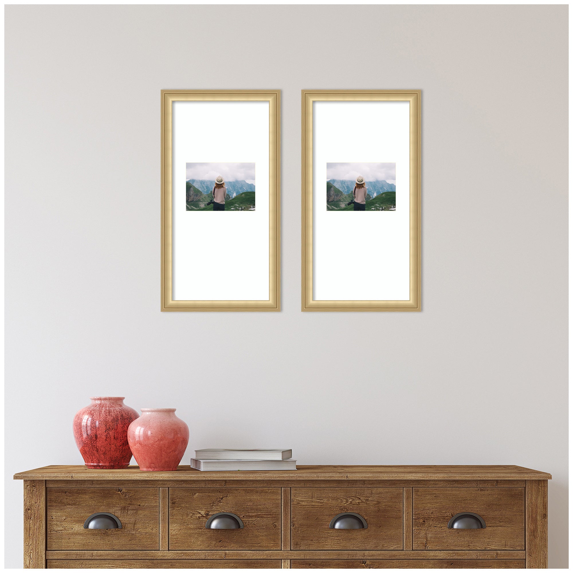 Wall Frame Florence Gold 11x20 matted to 5x7 5