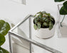 Side Table Clear Silver 16x8x24 6