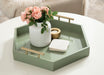 Single Tray Green Gold 18x18 7