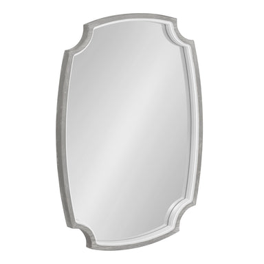 Scallop Mirror White Gray 21x32 1