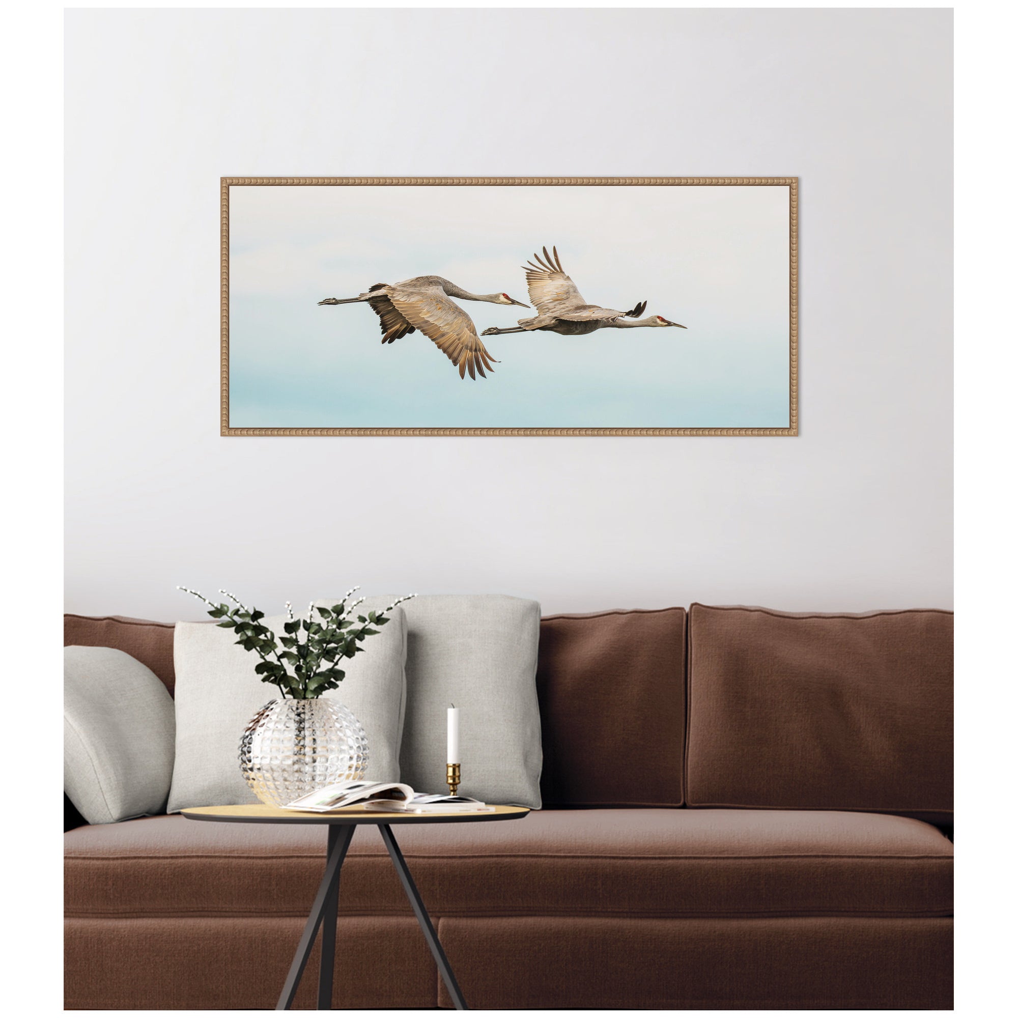 Cranes Flying Panel by Emiko and Mark Franzen F2 Images Framed Canvas Wall Art Print