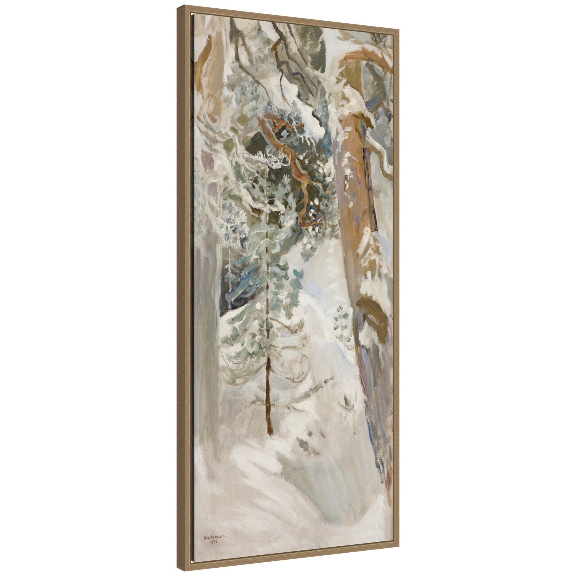 Framed Canvas Sylvie Dark Gold 18x40 1