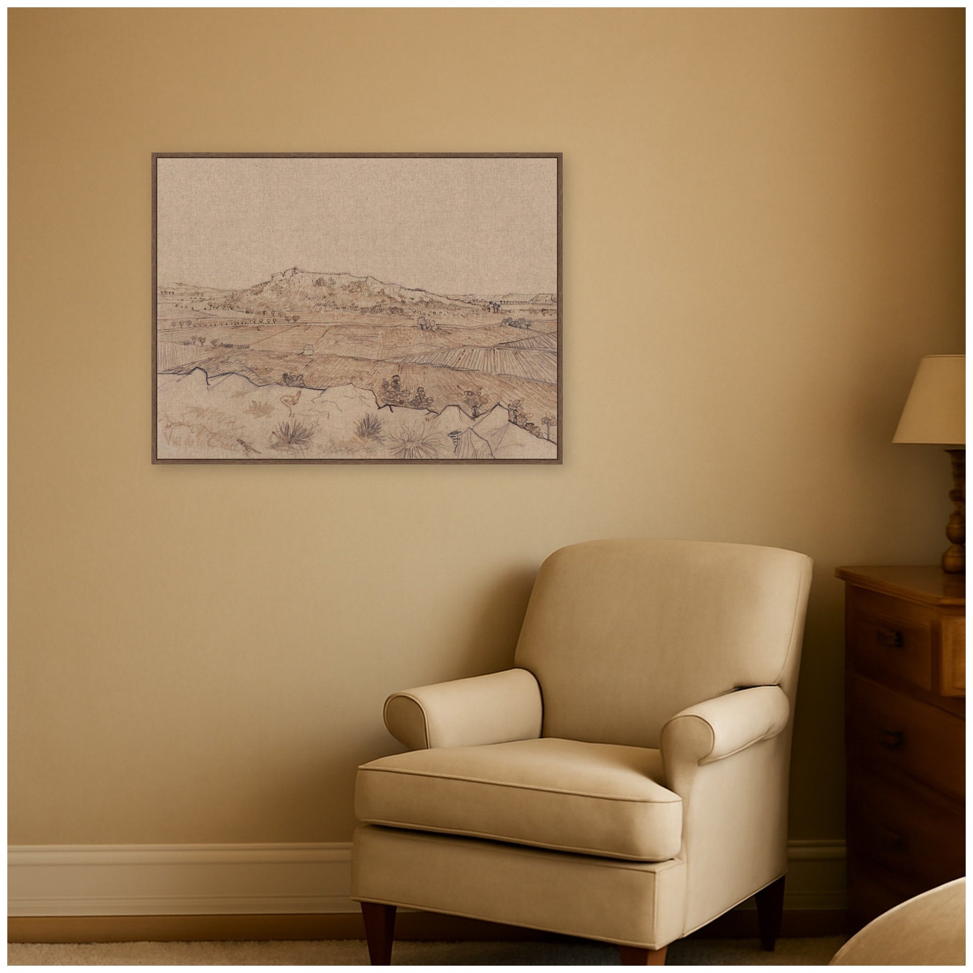Framed Canvas 42x32 Sylvie Walnut 7