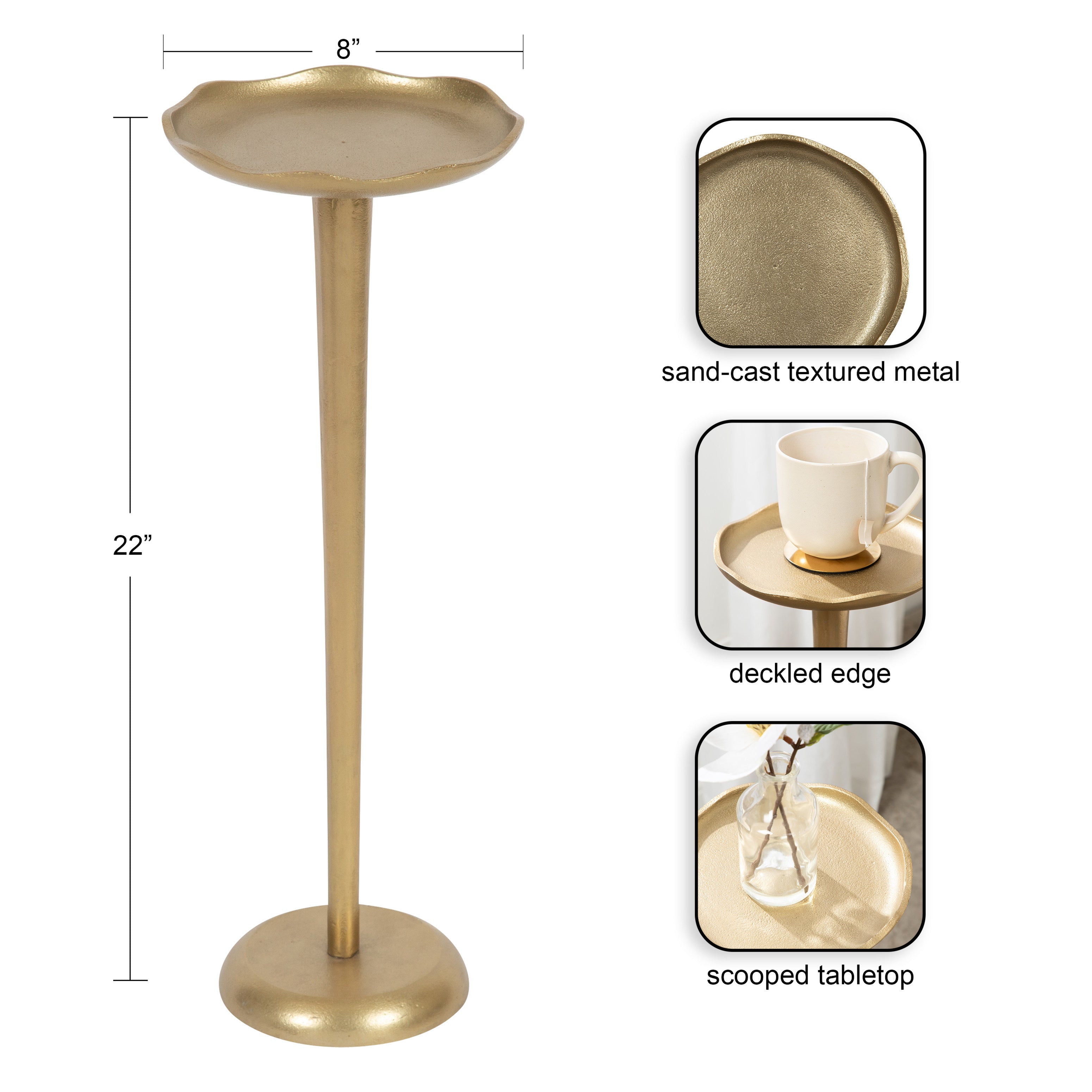Drink Table Gold 8x8x22 2