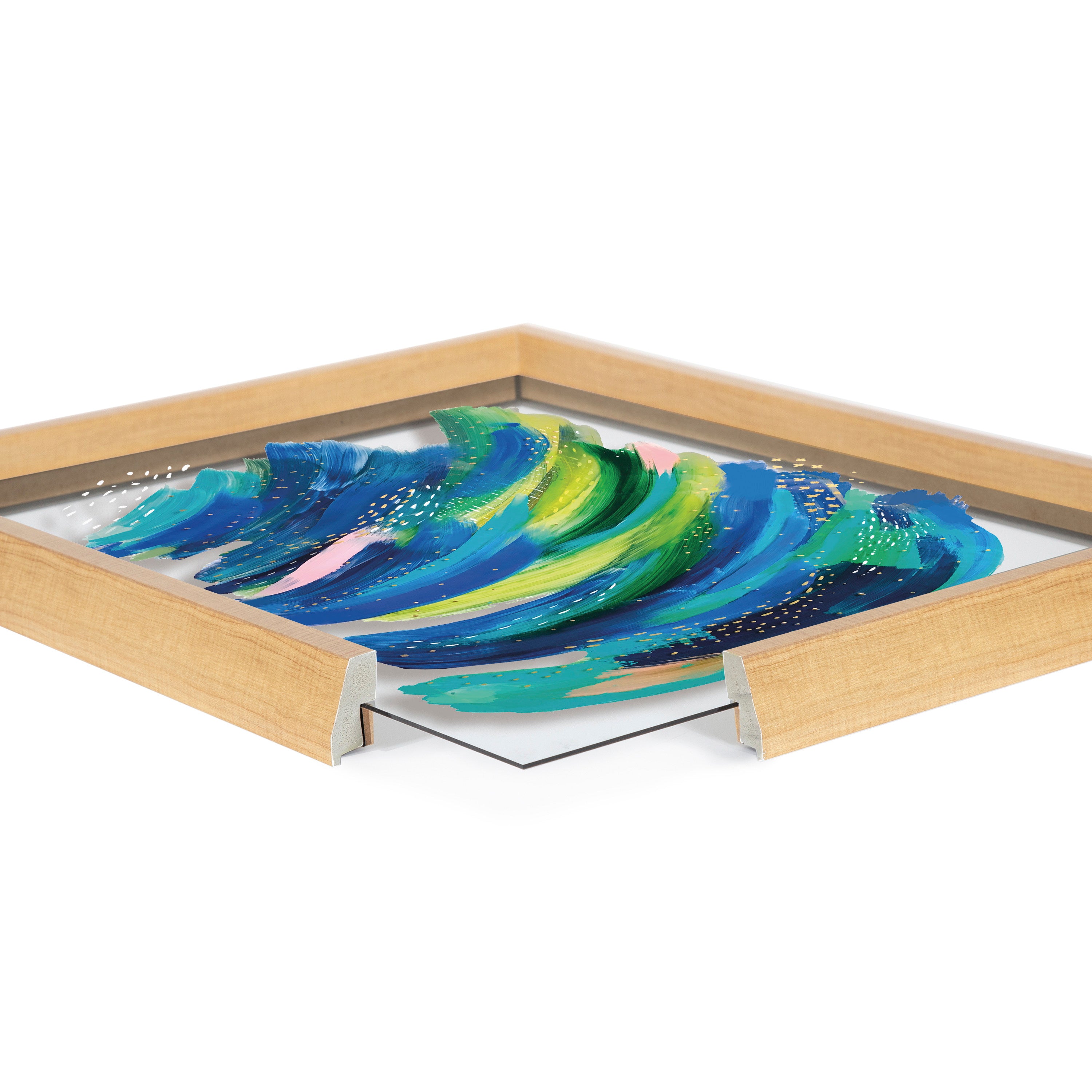 Blake Bright Abstract 2 Framed Printed Glass by Jessi Raulet of Ettavee
