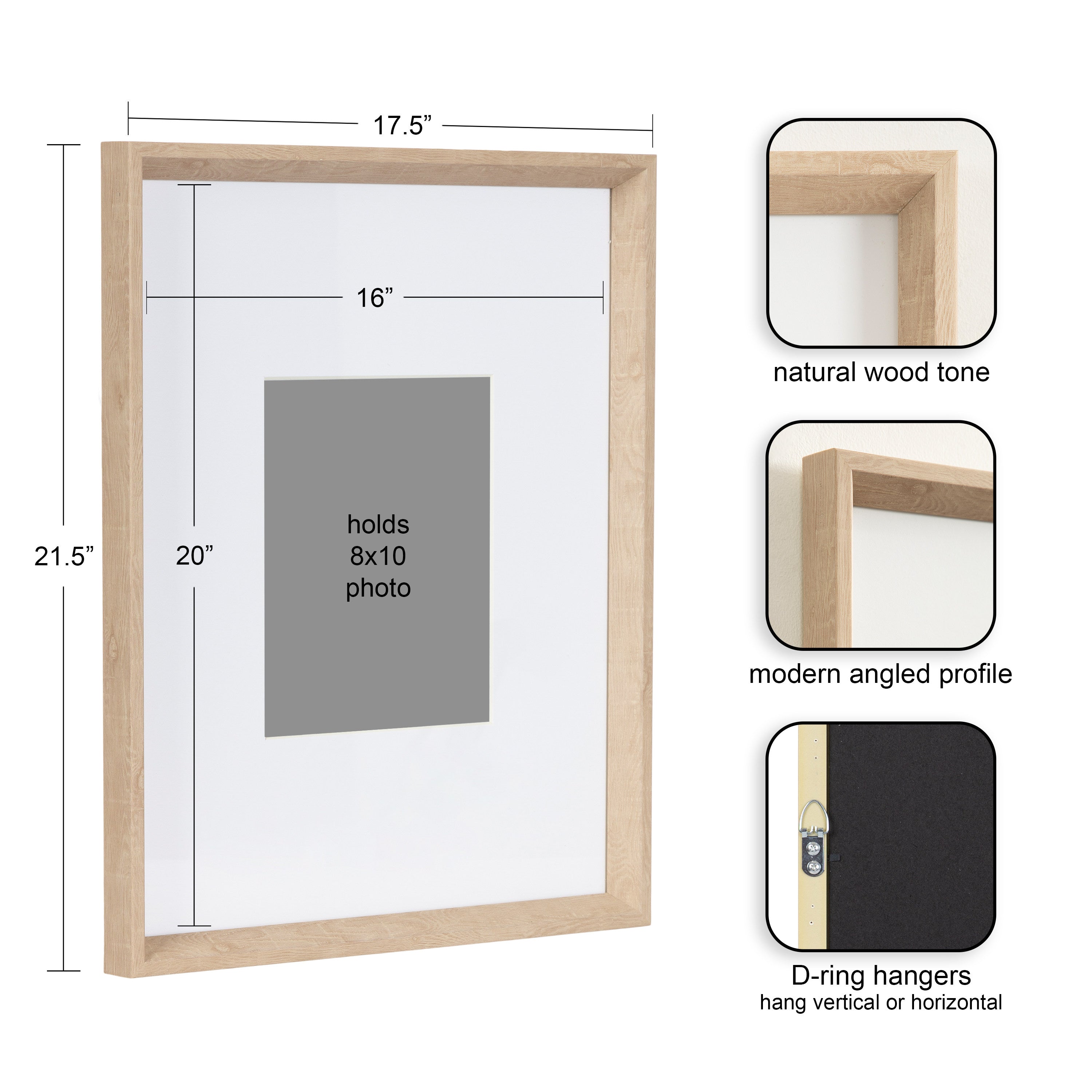 Wall Frame Natural 16x20 matted to 8x10 2