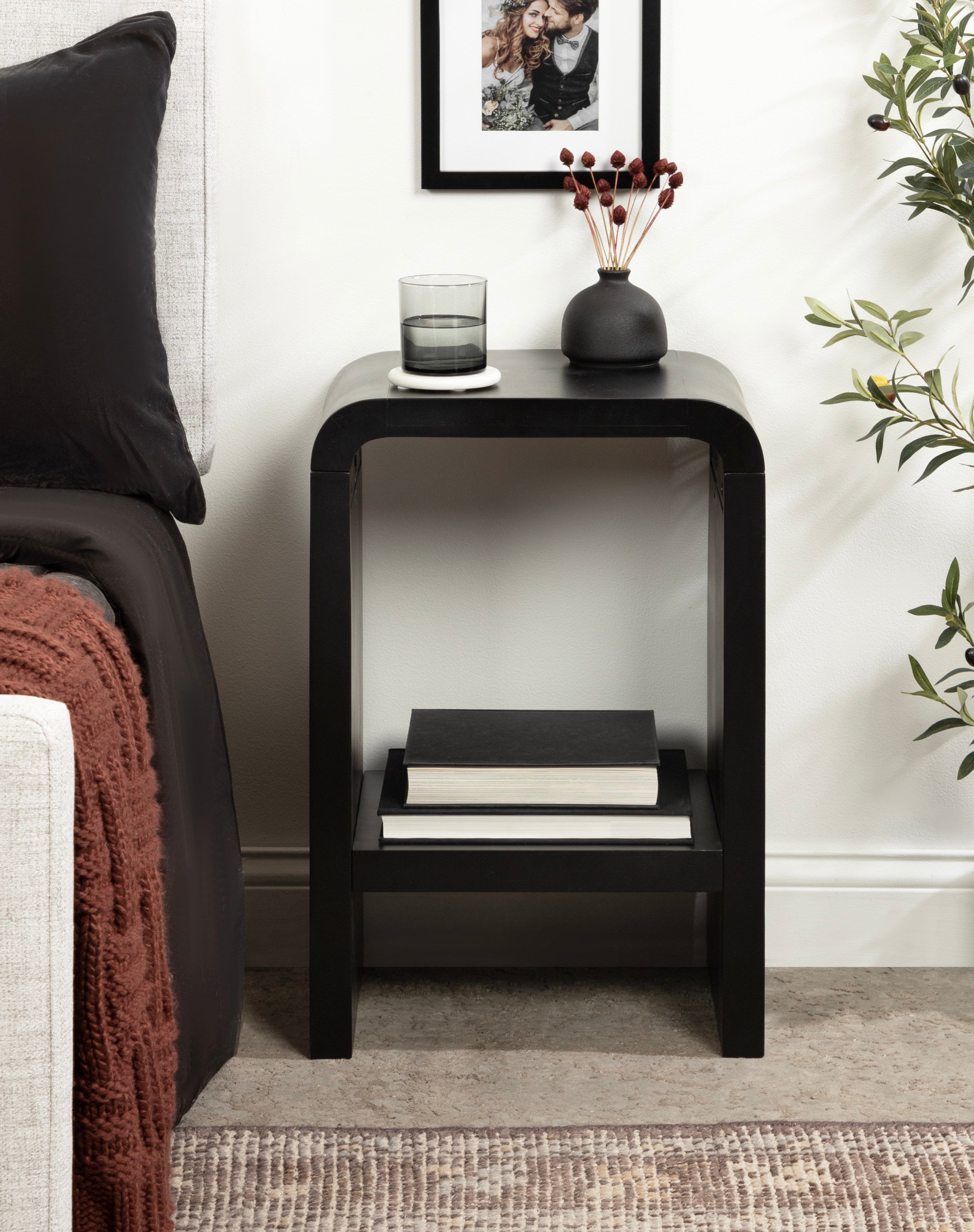 Side Table Black 16x12x24 6