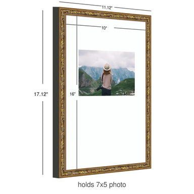 Wall Frame Belvedere Bronze 10x16 matted to 5x7 2