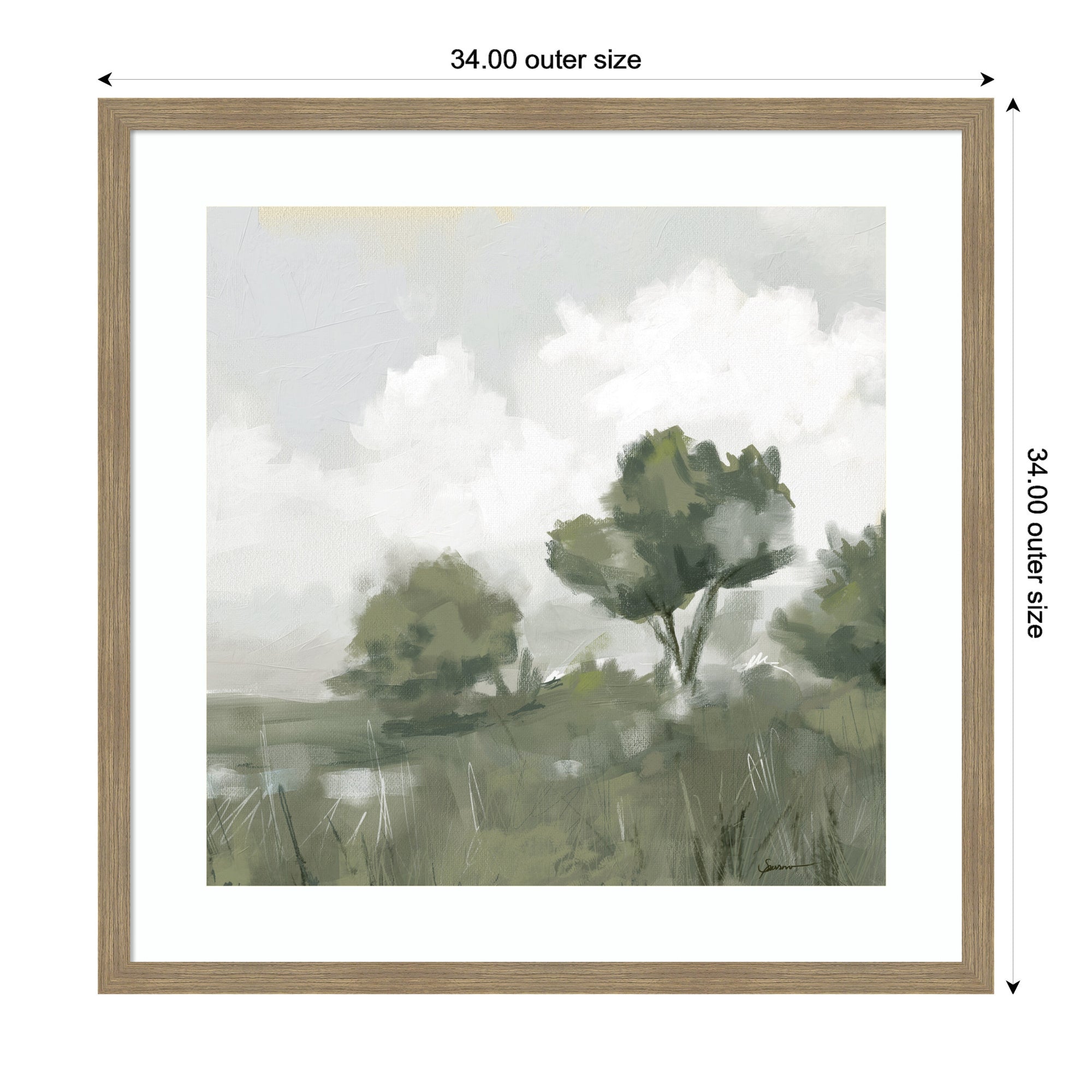 Shades of Olive No. 2 by Mary Sparrow Framed Wall Art Print