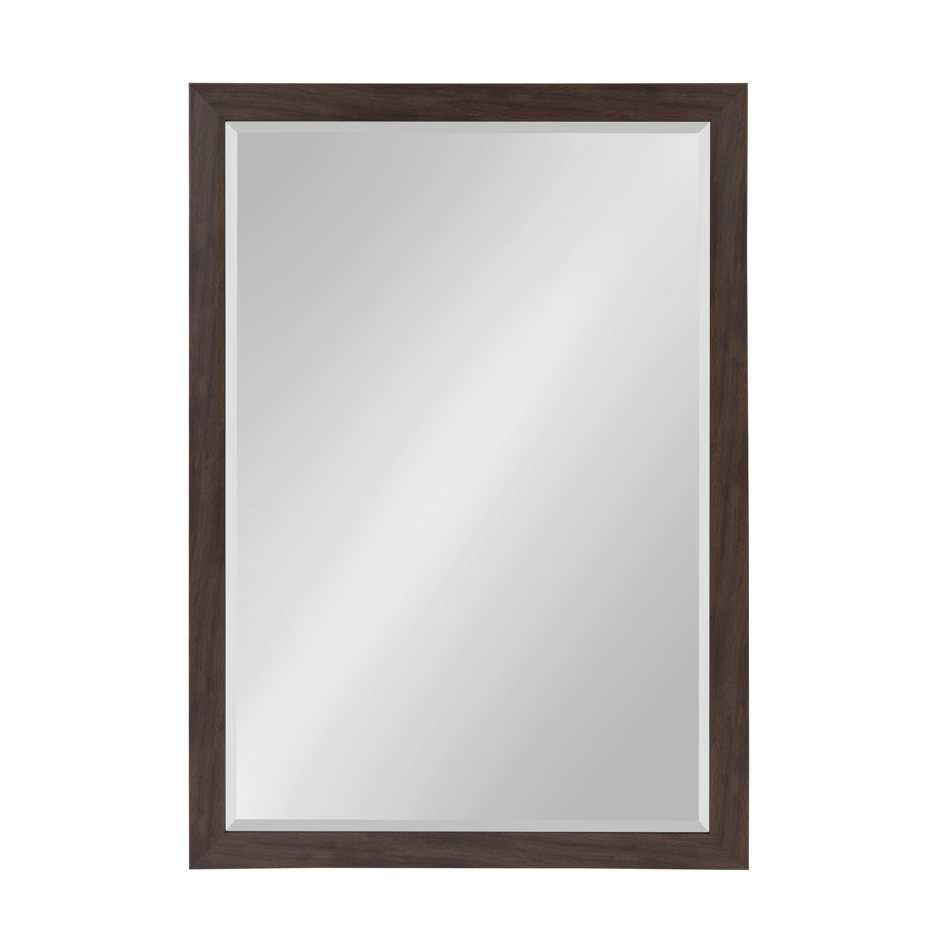 Rectangle Mirror Walnut Brown 27x39 1