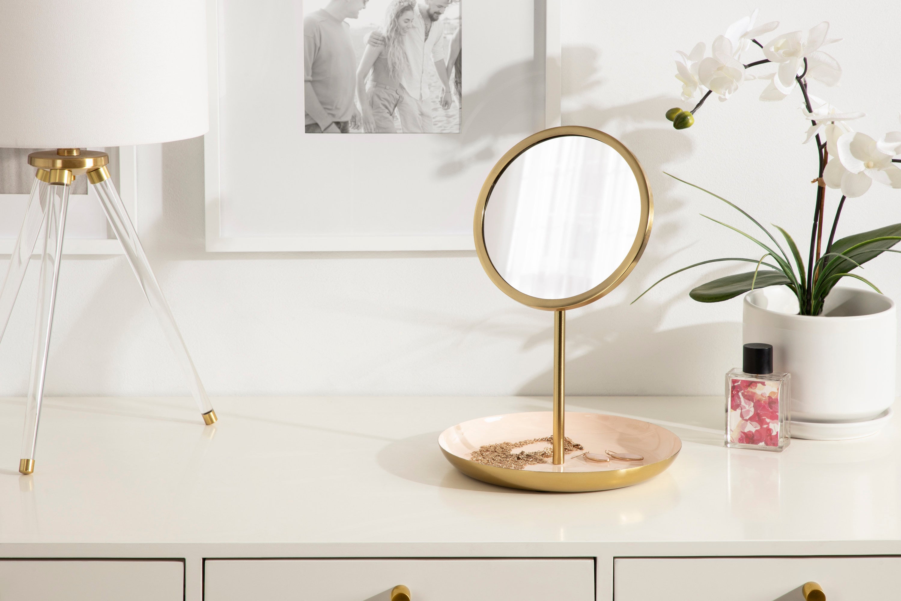 Tabletop Mirror Pink Gold 11x15 7