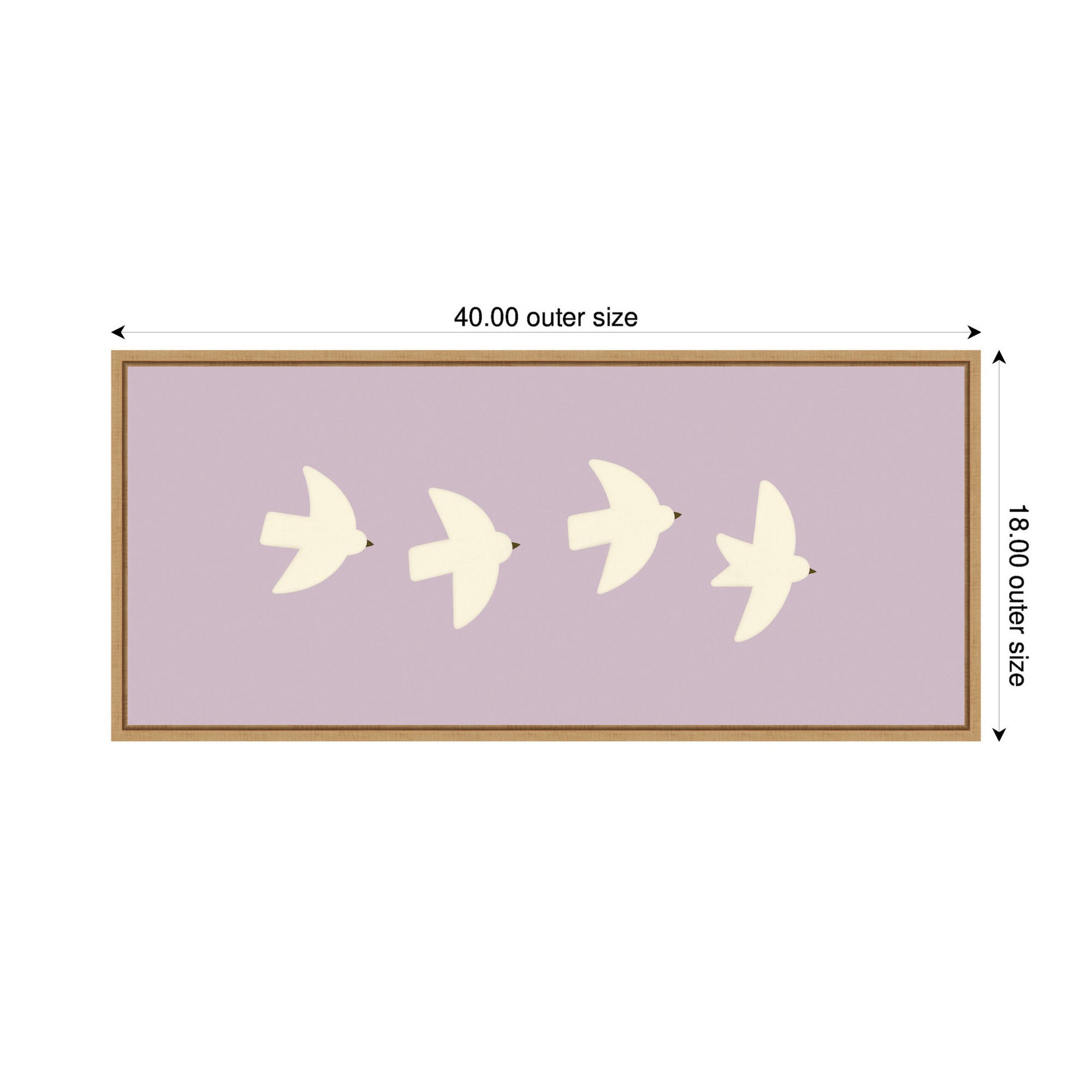 Minimalist Birds Panel 3 Light Purple by Laura Moss Framed Canvas Wall Art Print