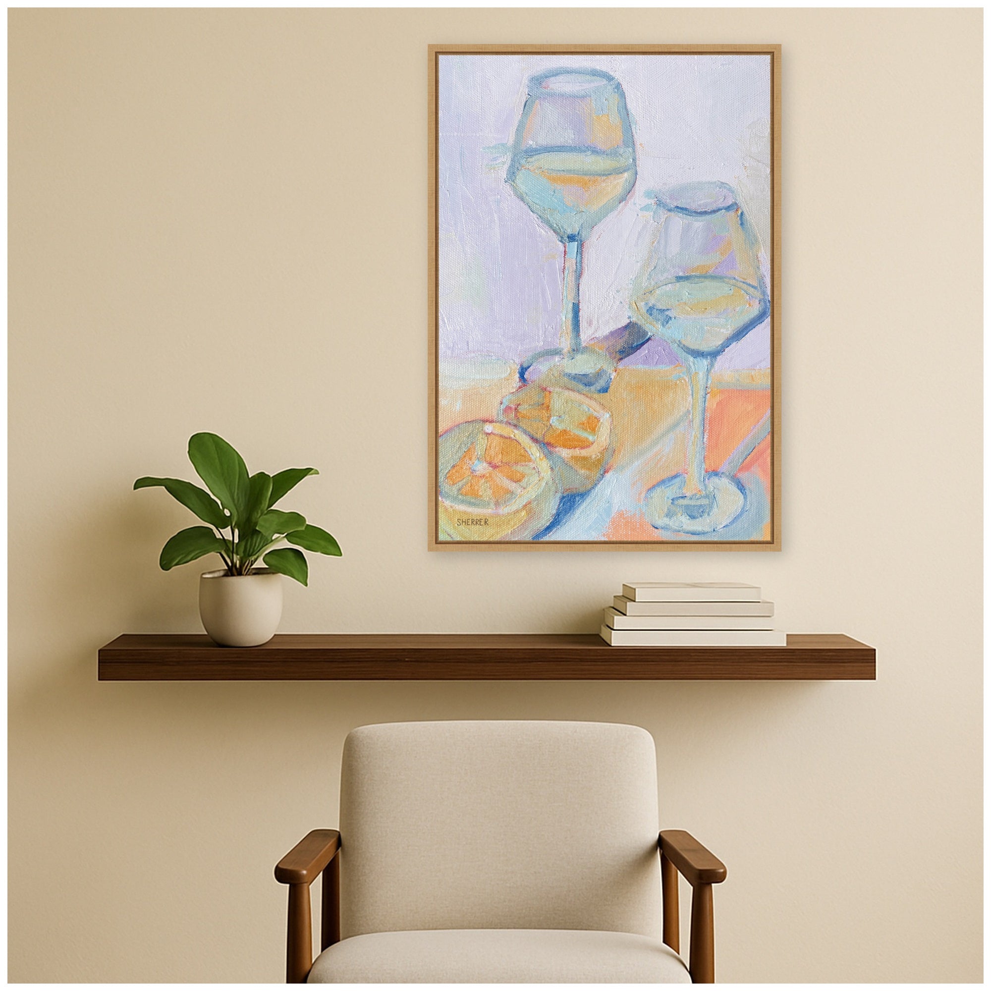 Framed Canvas Sylvie Natural 23x33 6