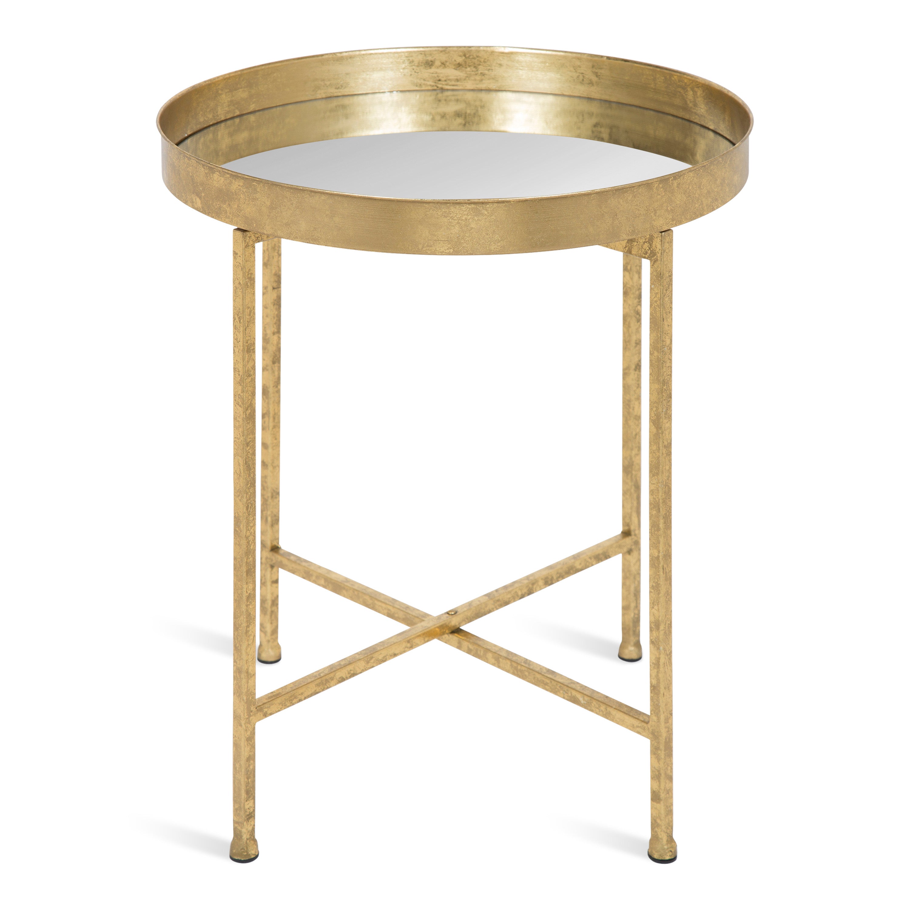 Side Table Gold Mirror 18.25x18.25x22 3