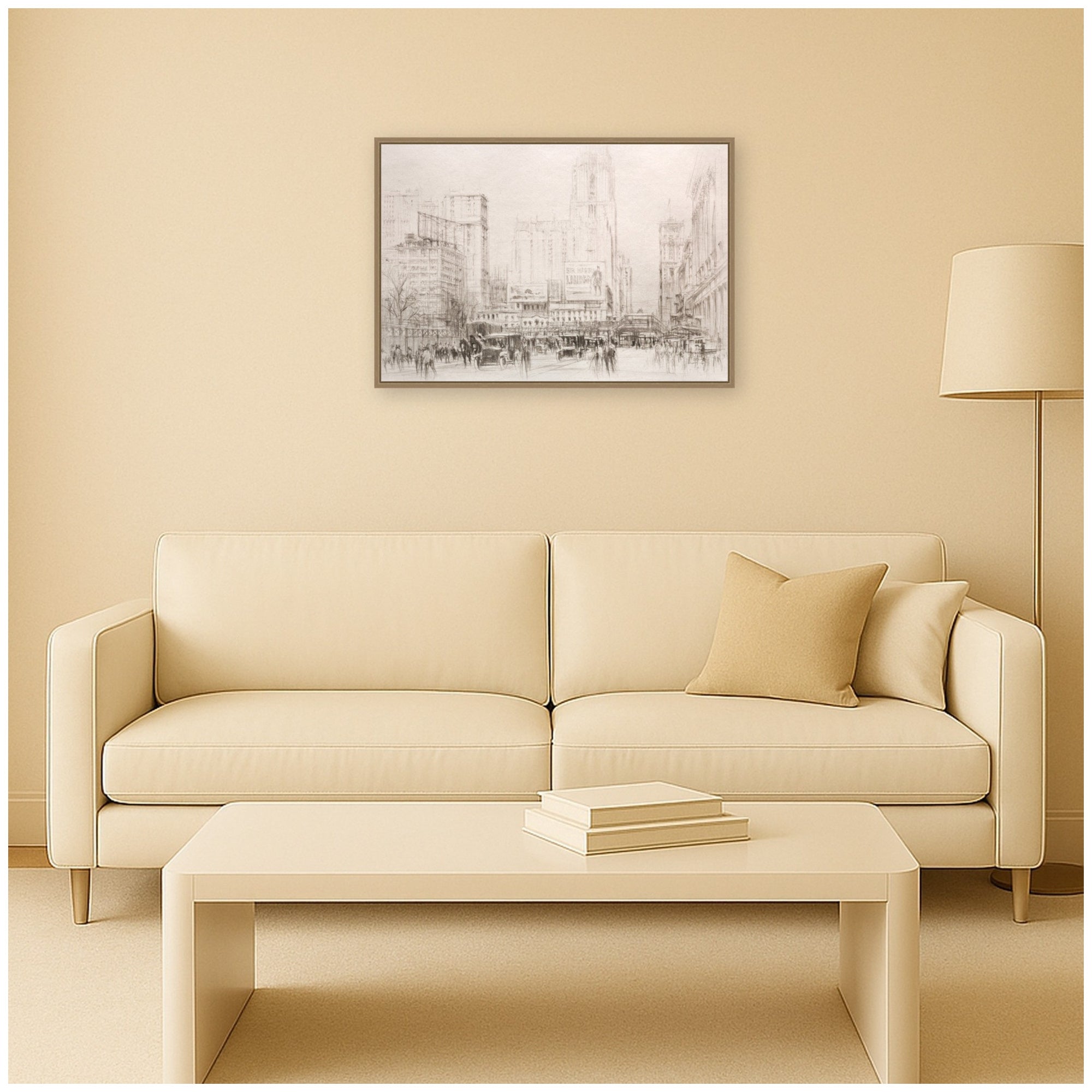Framed Canvas Sylvie Dark Gold 33x23 6