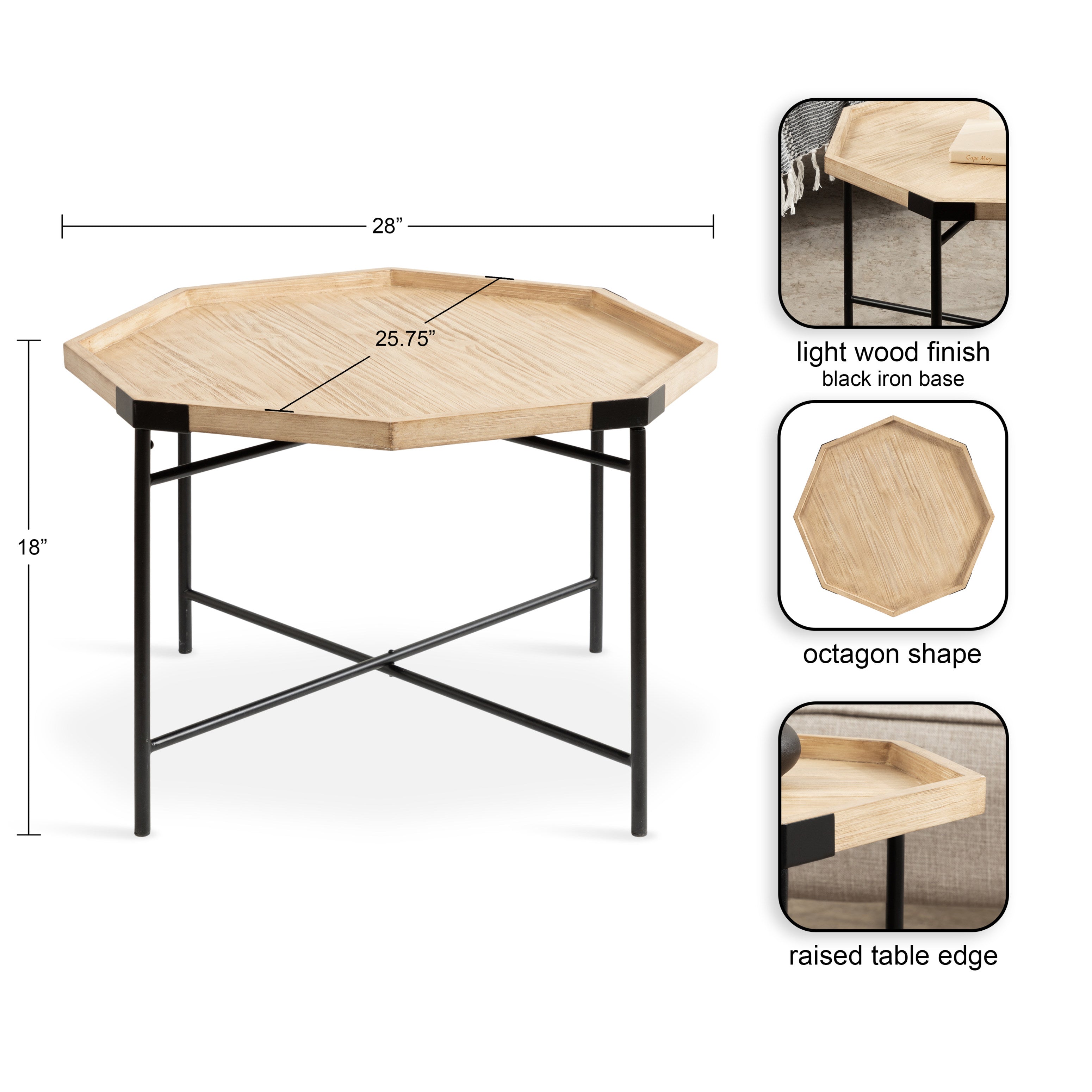 Coffee Table 26x26x18 Natural 2